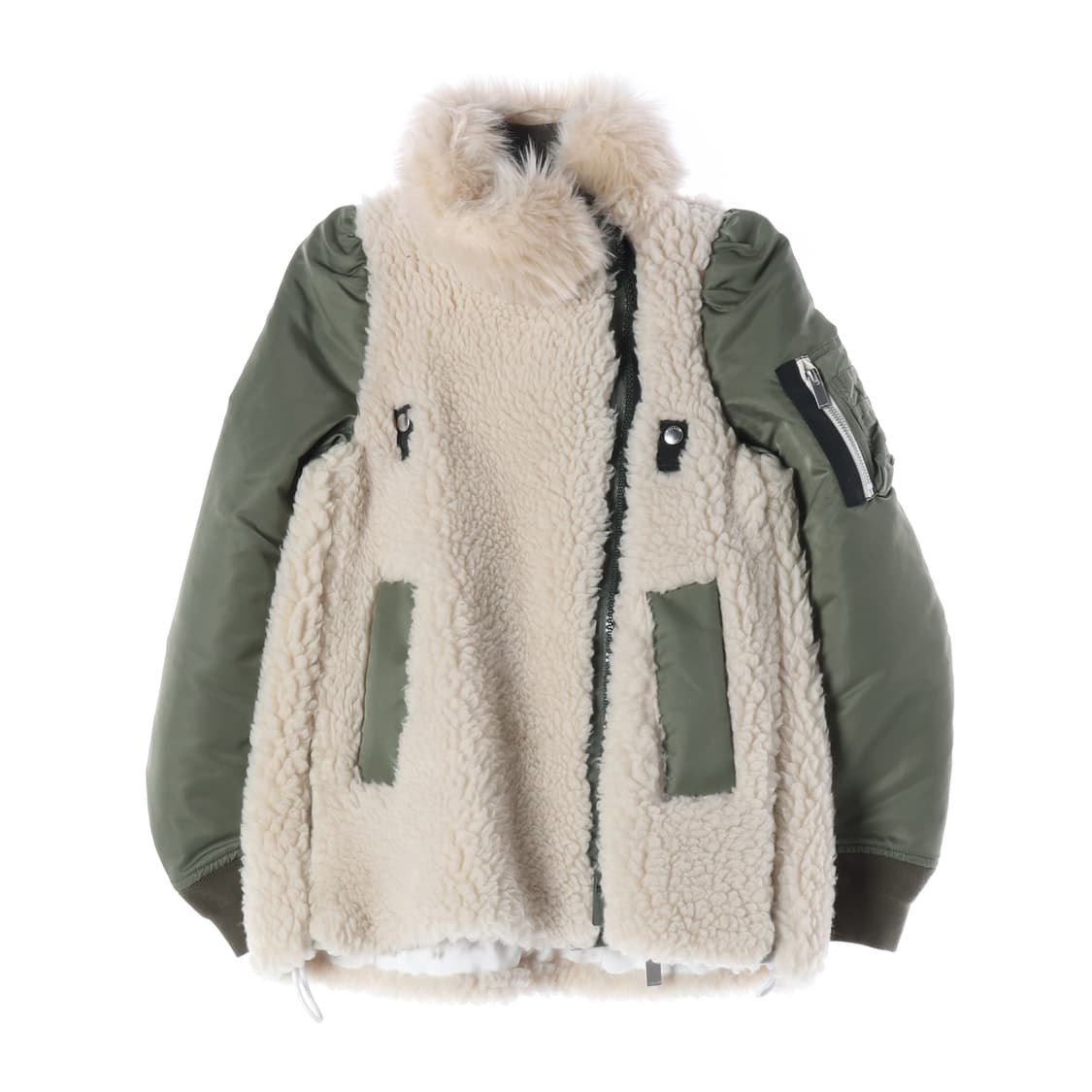 사카이 21FW 퍼 울 믹스 ma-1 봄버 재킷 상품이미지1