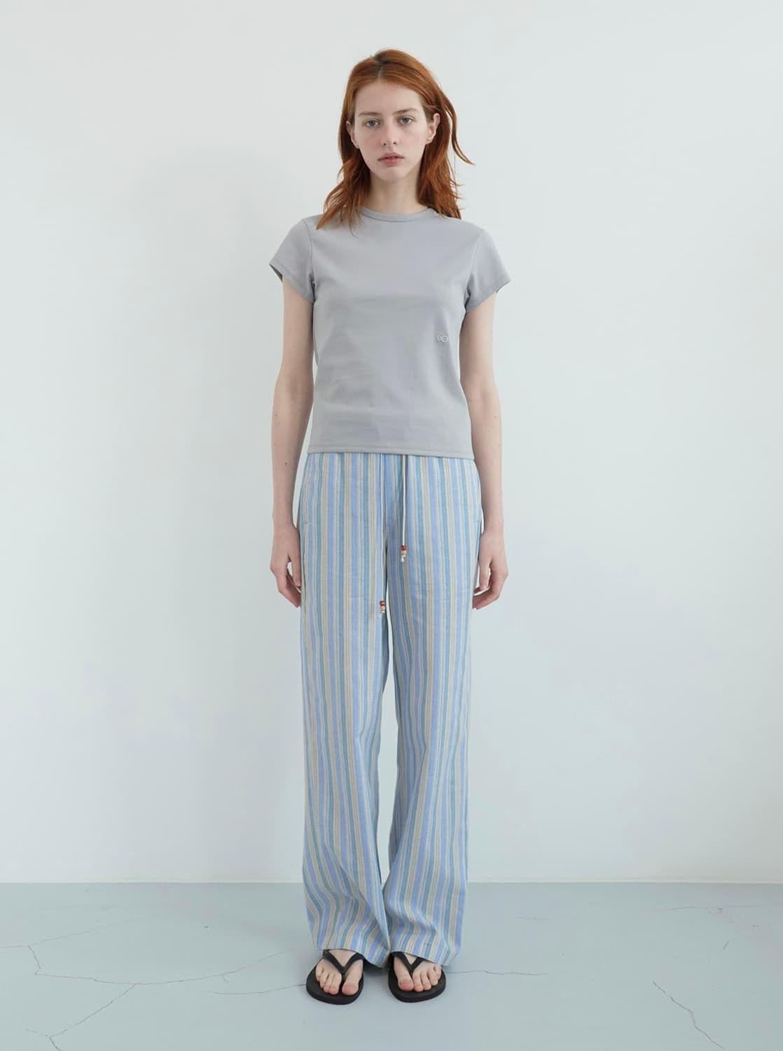 엔조블루스 파스텔 캡 슬리브 티셔츠 Light Grey 상품이미지2