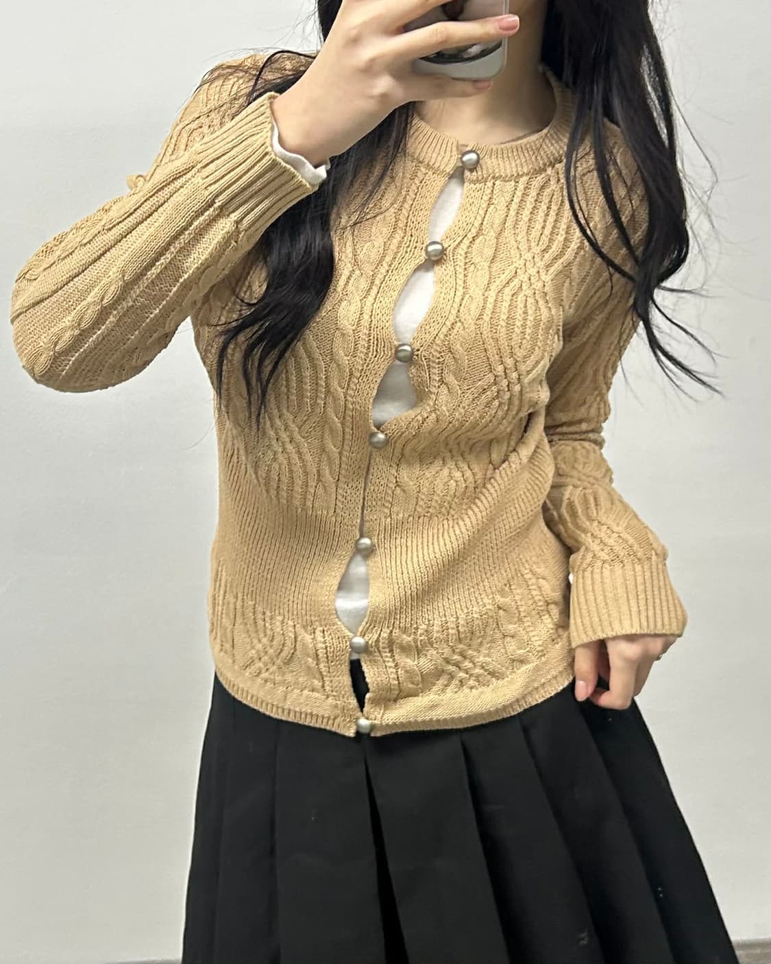 90s vintage 케이블 여성 니트 가디건 상품이미지2