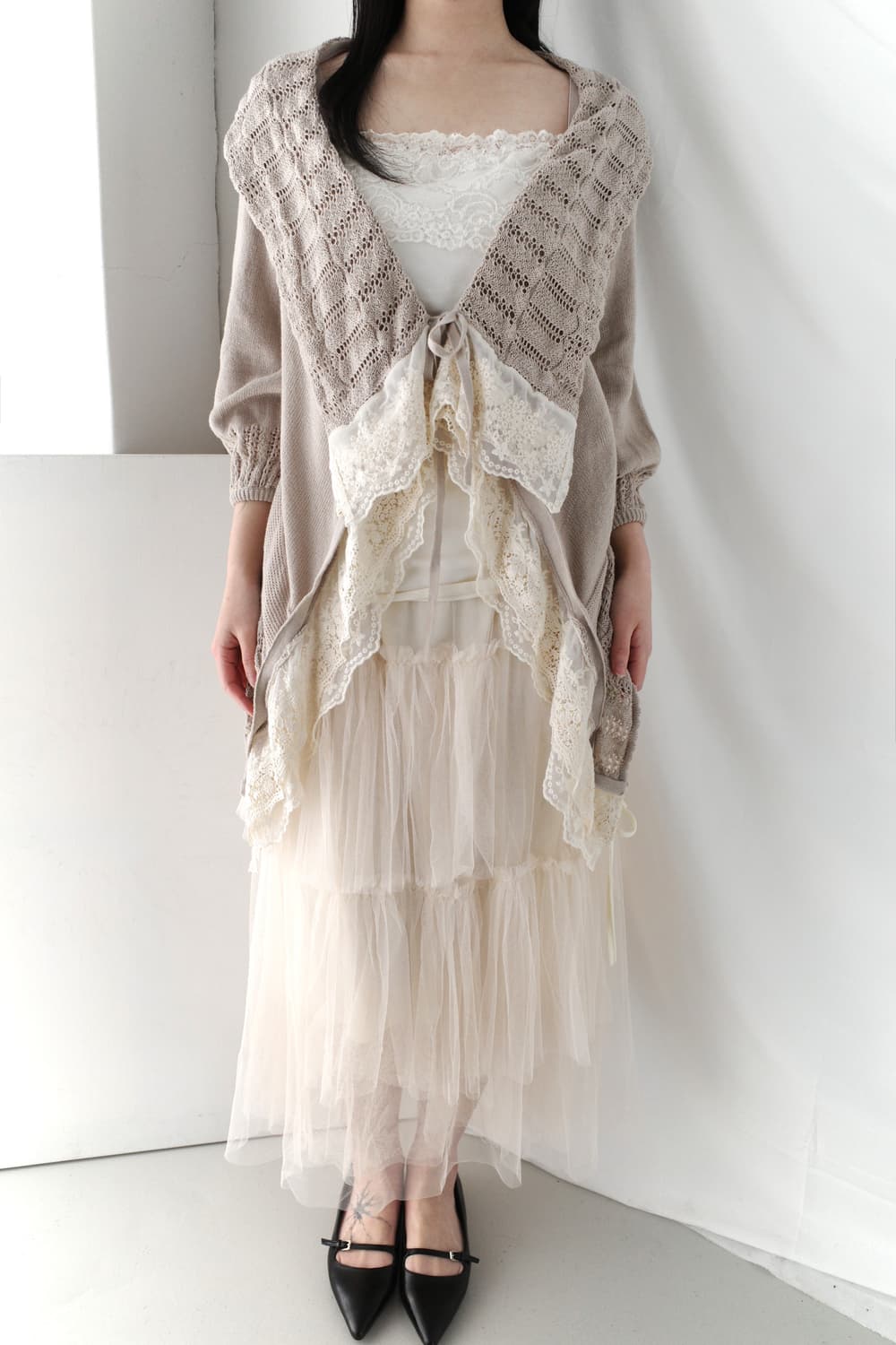 lace unbalanced cardigun 상품이미지8