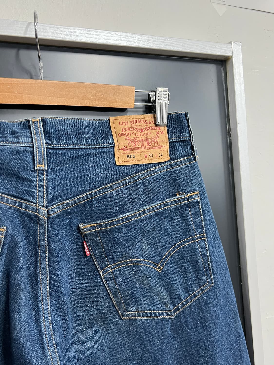 90s Levis리바이스 501 버튼플라이 오리지널 스트레이트 데님 팬츠 상품이미지2