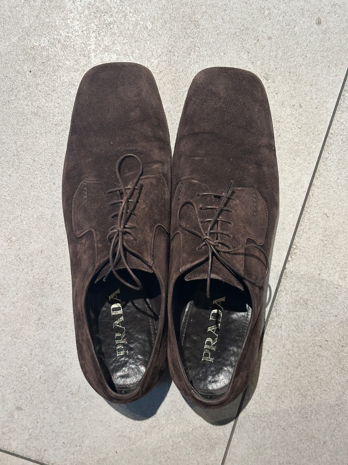 프라다 스웨이드 더비 브라운 275~280 상품이미지1