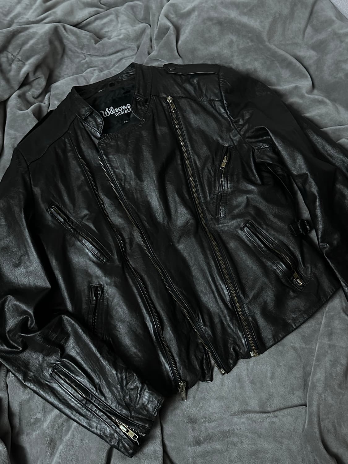 릭오웬스맛 사선 가죽자켓 38size 상품이미지1