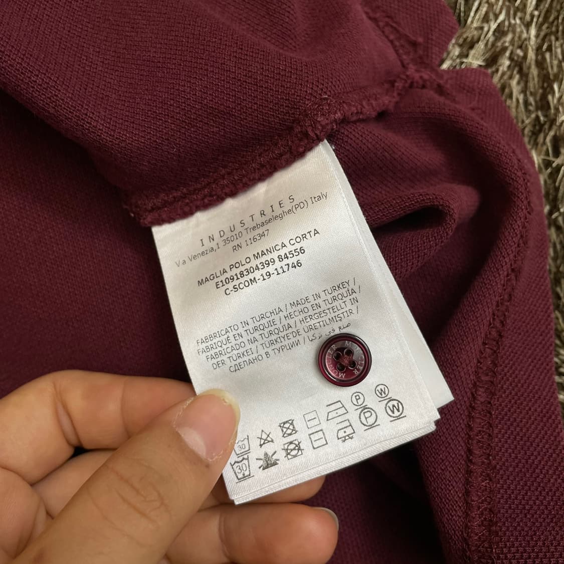 몽클레어 Moncler 와인 로고 패치 반팔 카라티 L 상품이미지3