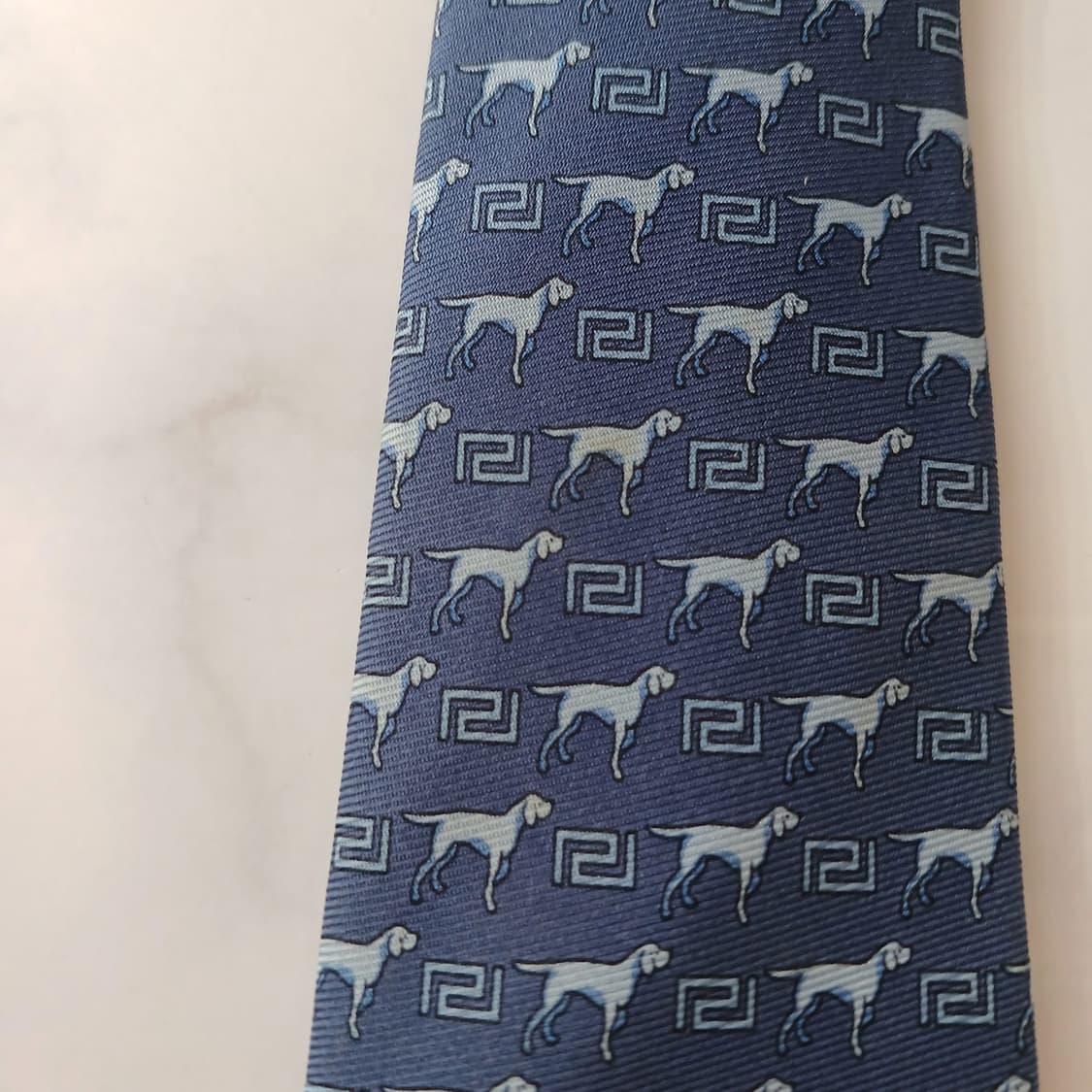 베르사체 실크 그리스 키&대형견 넥타이 8.9cm B등급 A19040
 상품이미지7