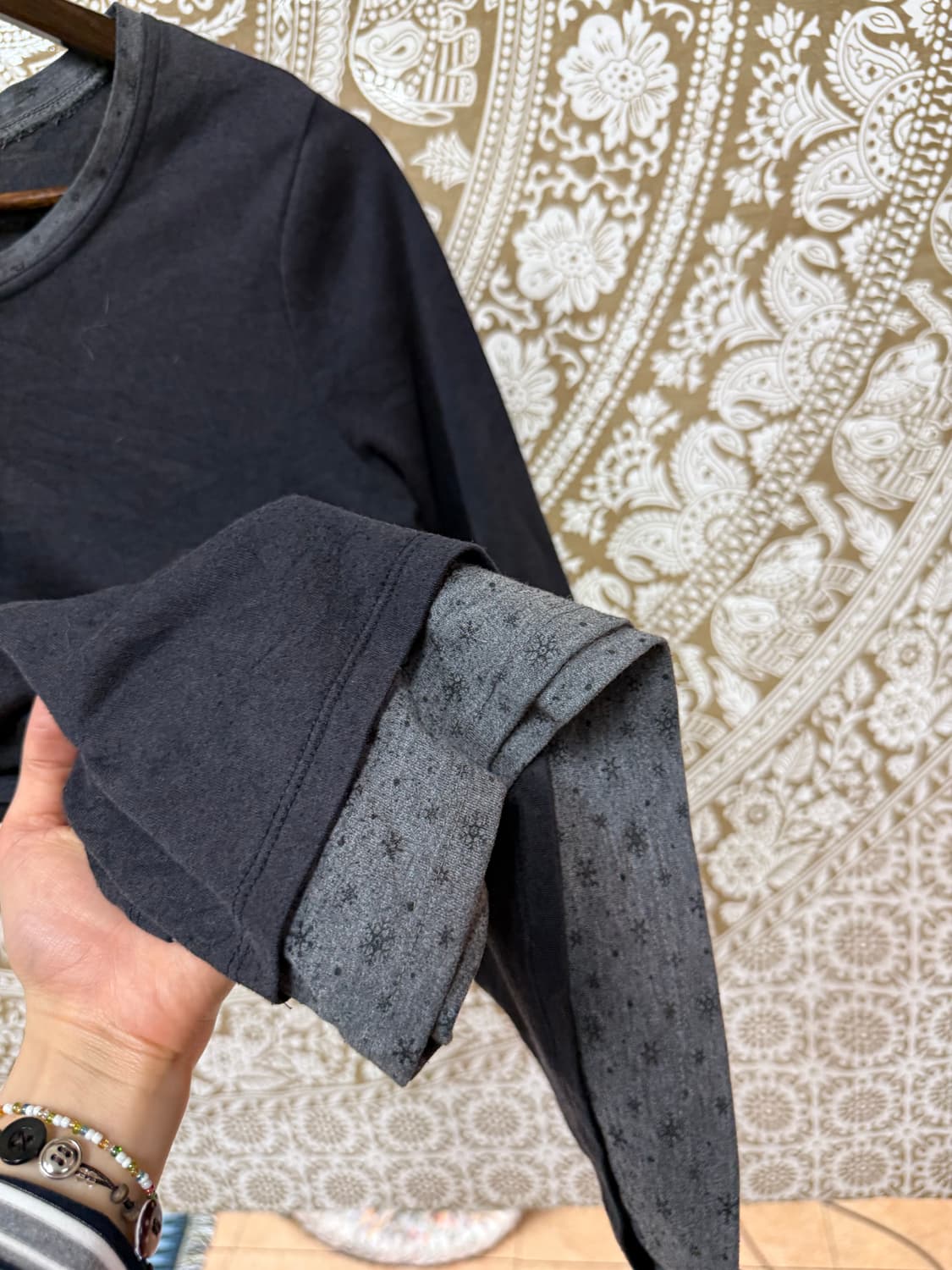 제페니즈 빈티지 여성 레이어드 패턴 롱슬리브  상품이미지4