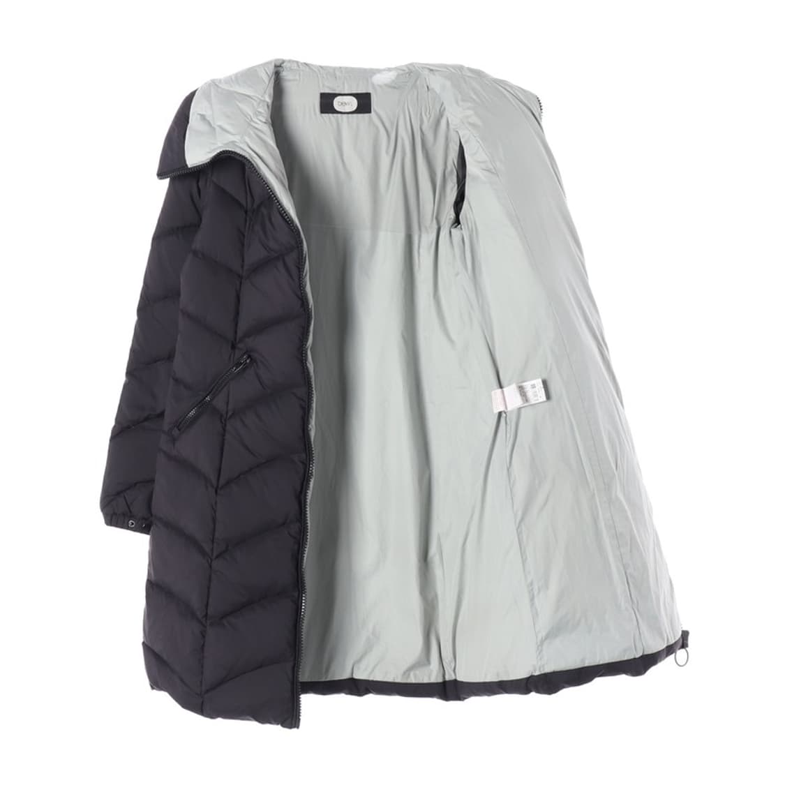 듀엘 배색 하이넥 구스다운 롱패딩 55 상품이미지2