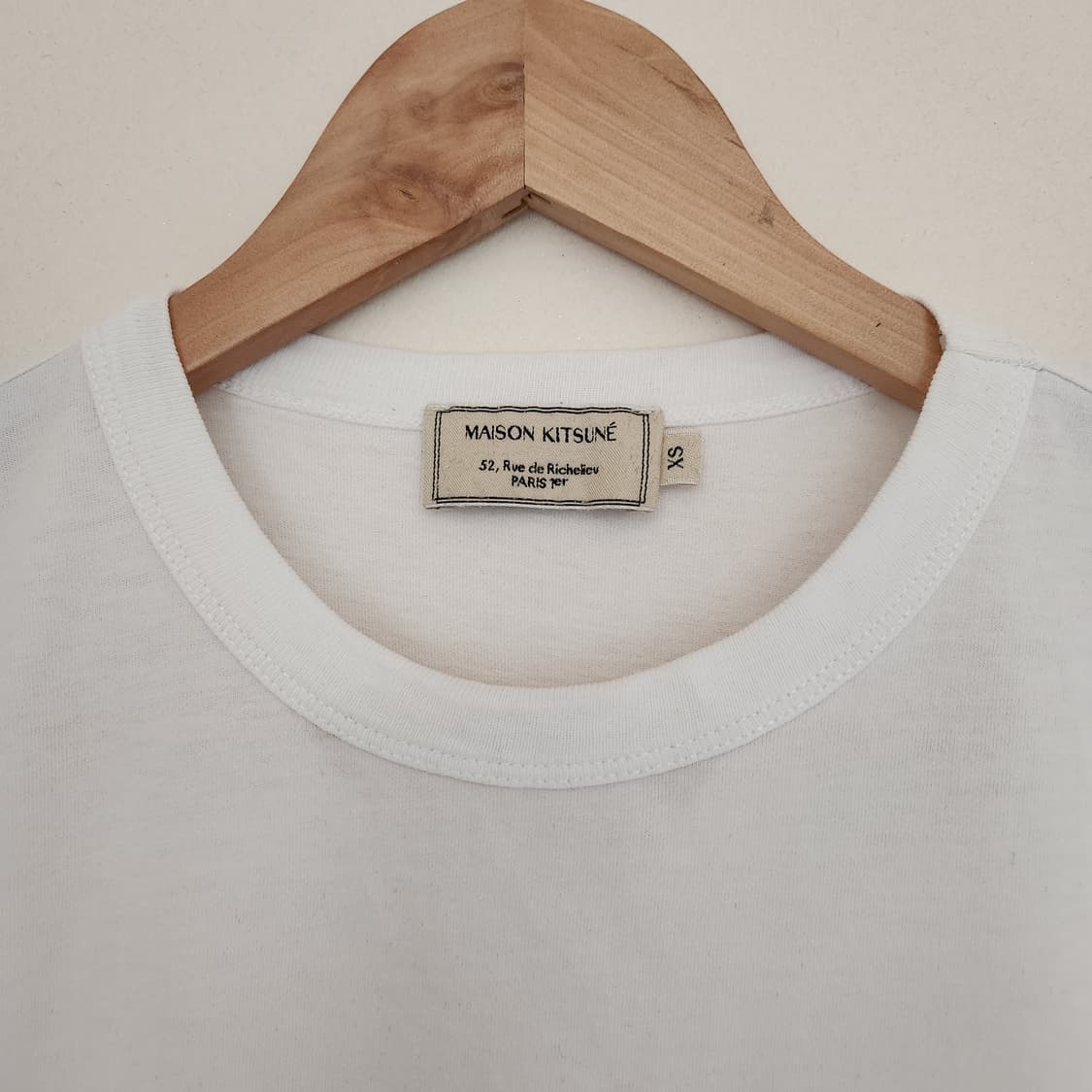 파리매장구매(정품)메종키츠네 폭스헤드 반팔 티셔츠 화이트 (XS) 공용 상품이미지2