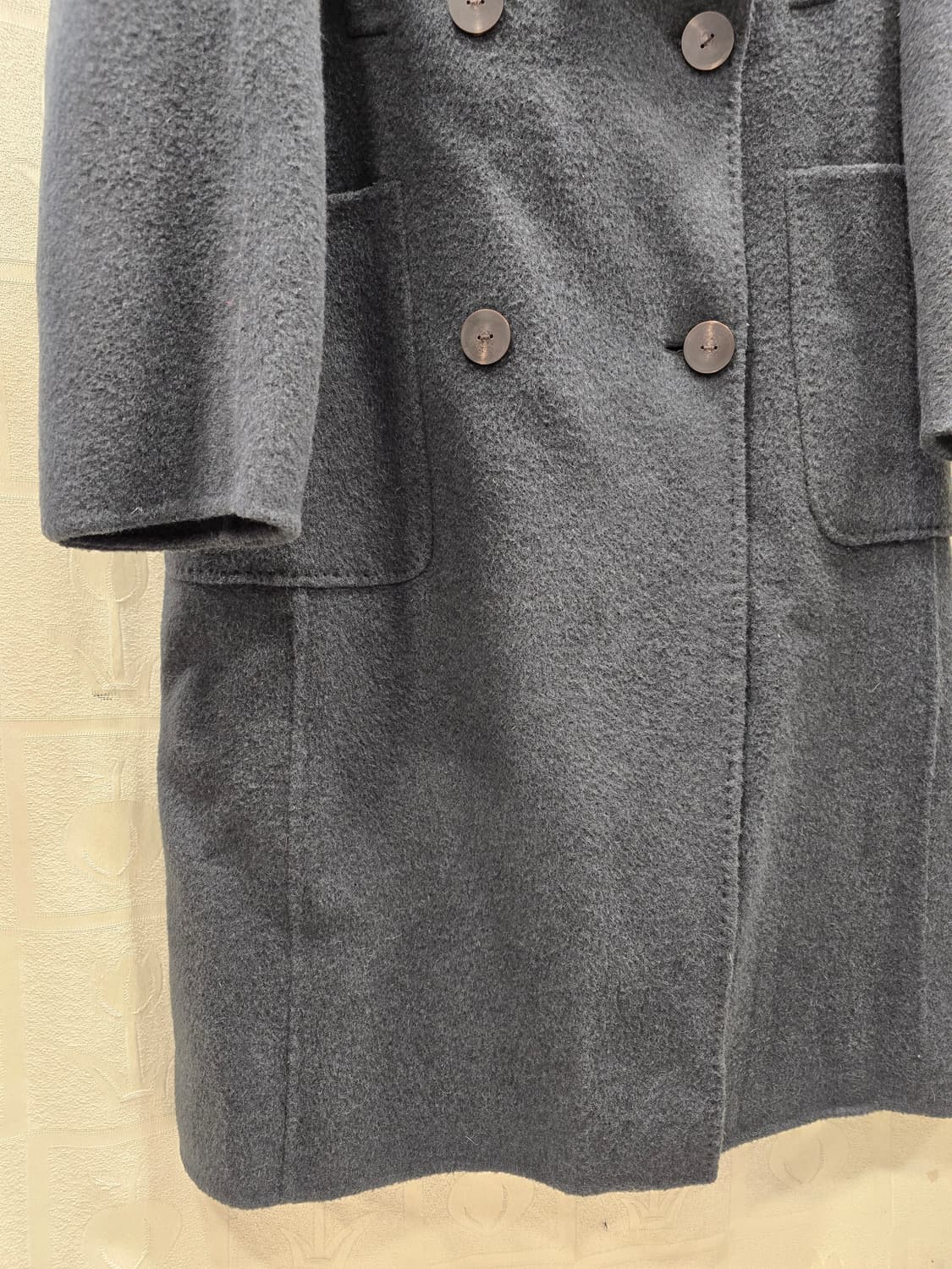 거의새거) 소울 SO.WOOL 핸드메이드 더블 버튼 양모 롱 코트 L(1 상품이미지4