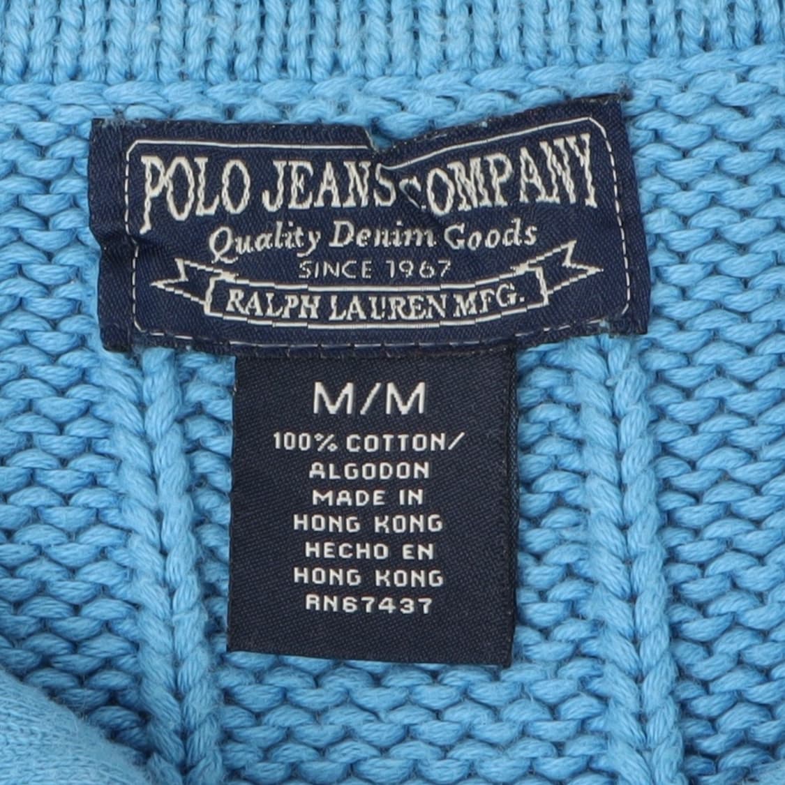 폴로진스 라이트 블루 헤비웨이트 하프집업 니트 상품이미지8