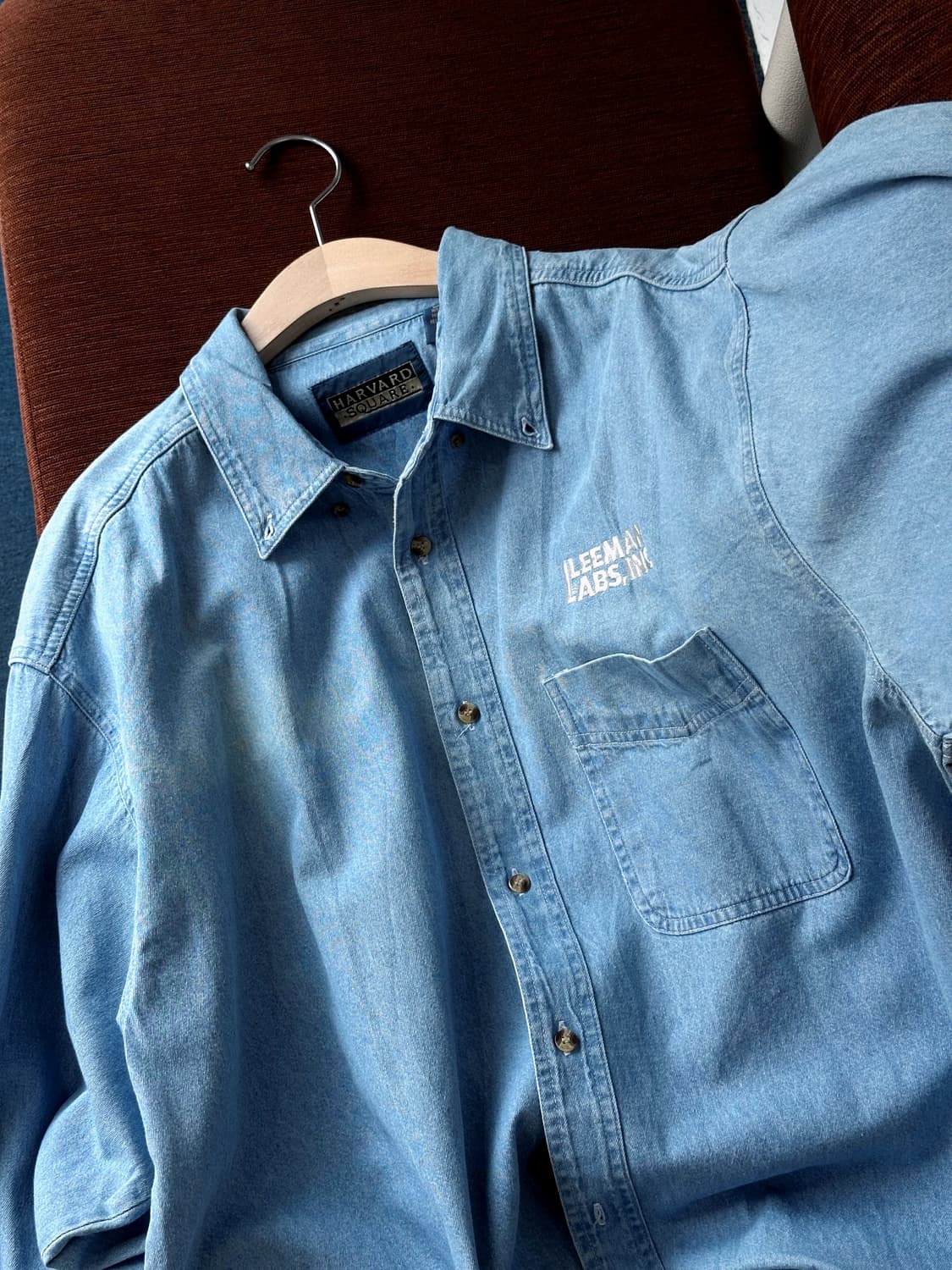 Cotton sun faded denim BIG worker shirt 상품이미지1