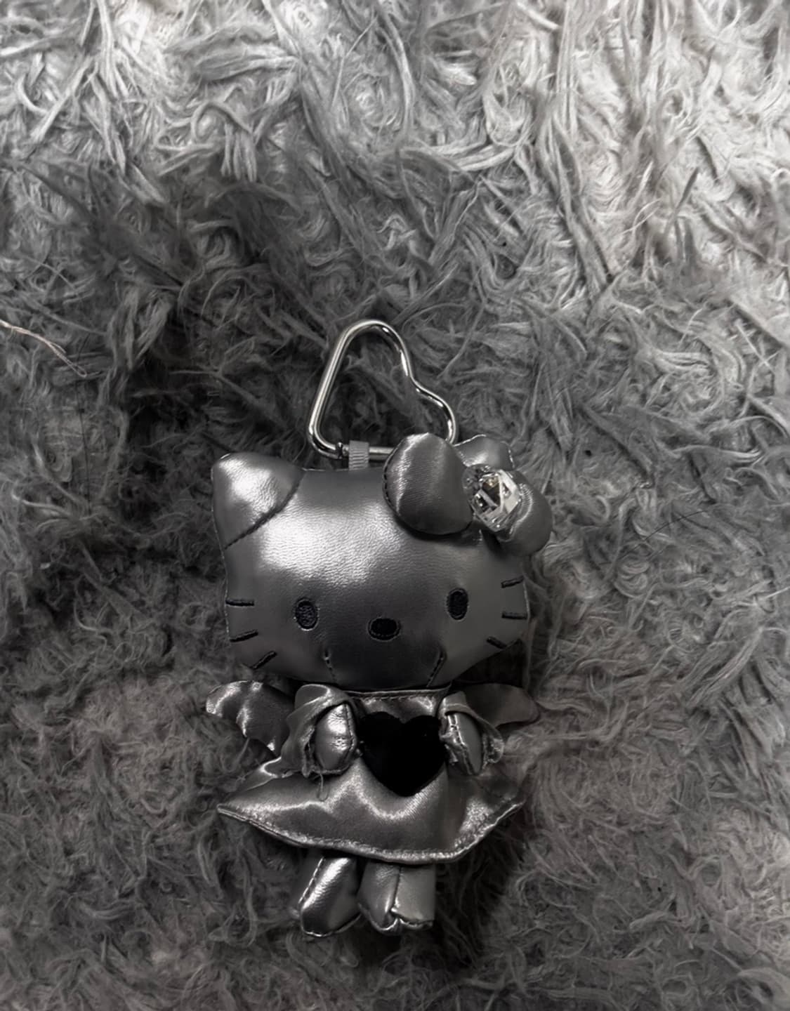 헬로키티 인조가죽 엔젤 마스코트 키링 실버 상품이미지1