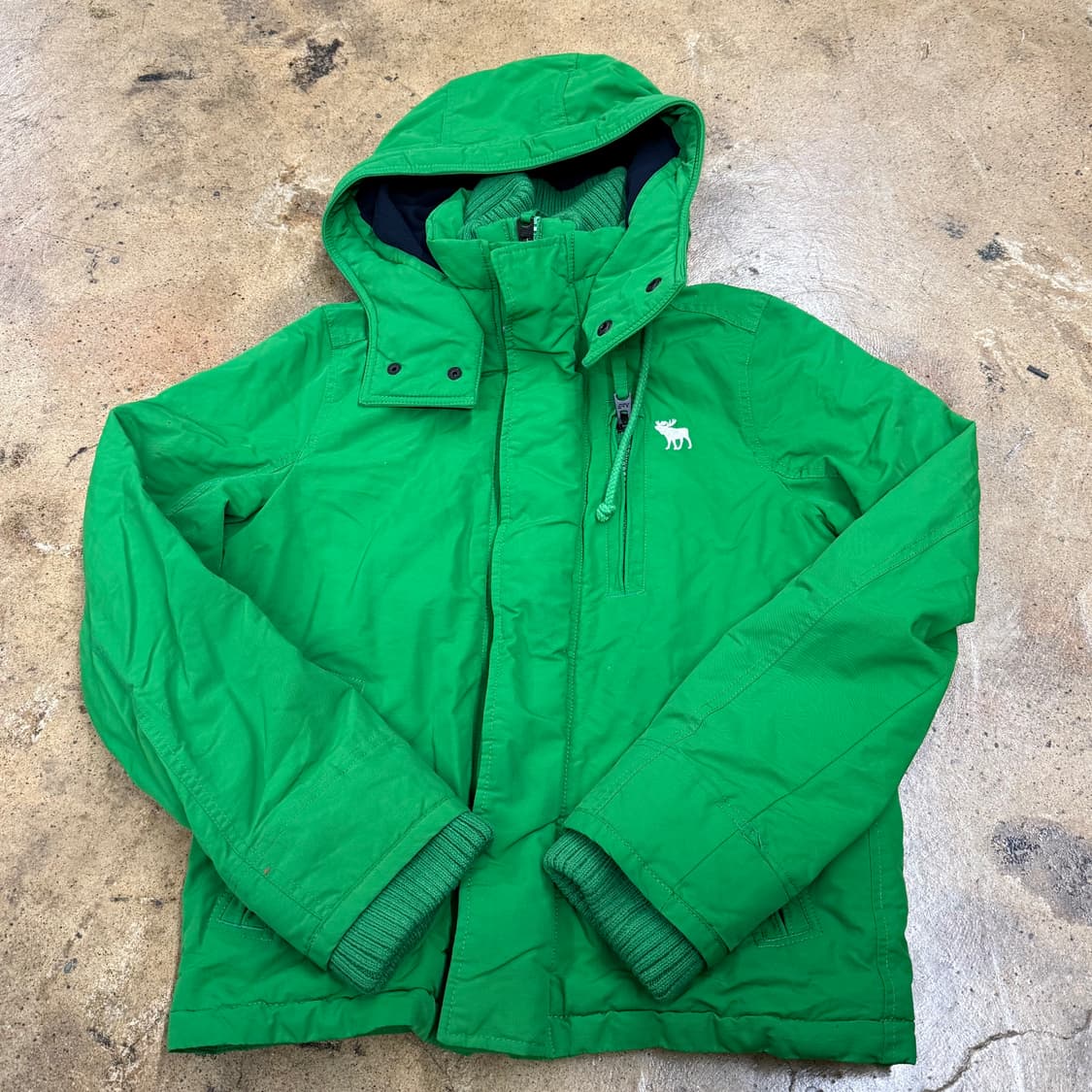 [정품/S] 아베크롬비 그린 후드 패딩 점퍼 b16 상품이미지2