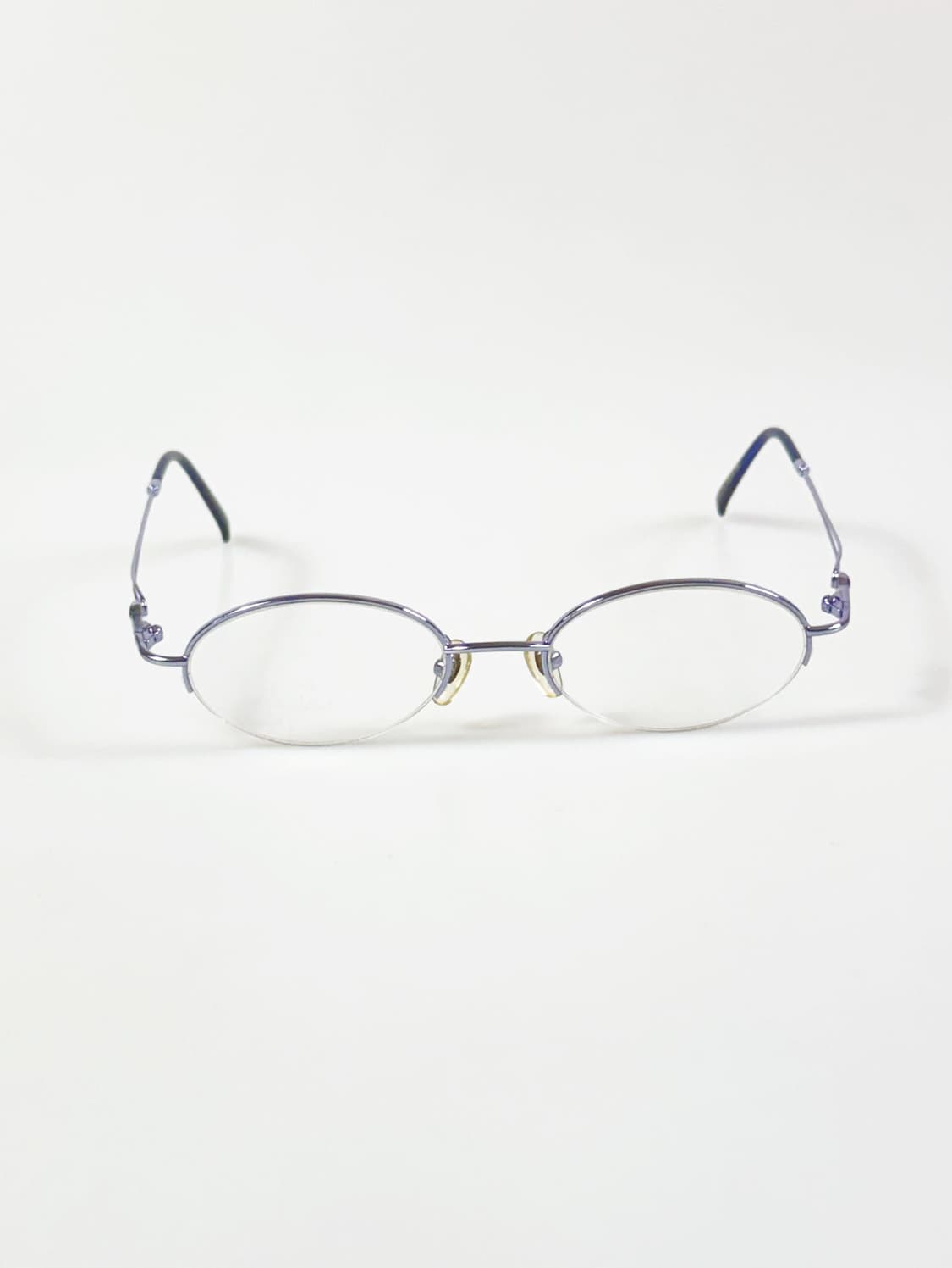 InToo 슬림 오벌 반무테 라이트 블루 메탈 빈티지 안경 상품이미지2