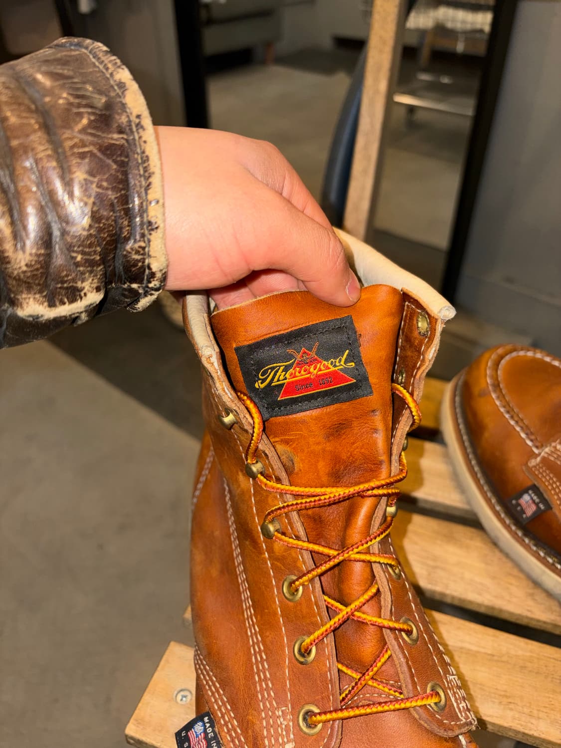 Thorogood USA moc toe leather boots 10D 상품이미지9