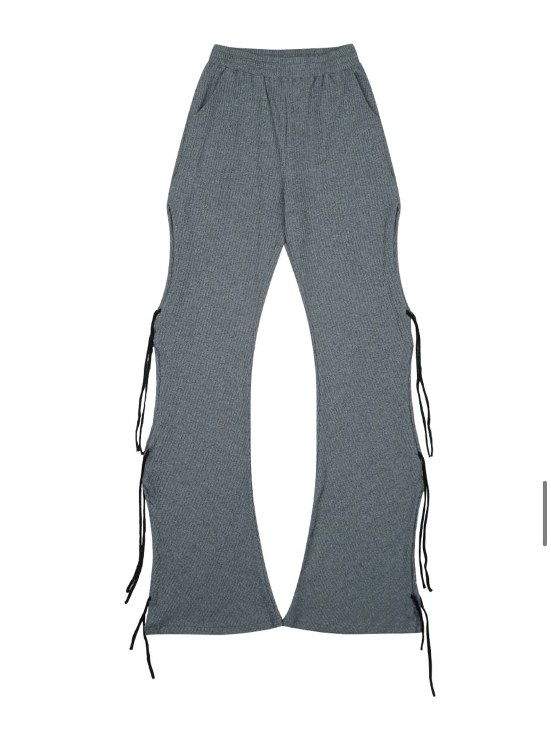 쓰리투에이티 오픈 사이드 리본 팬츠 차콜 상품이미지4