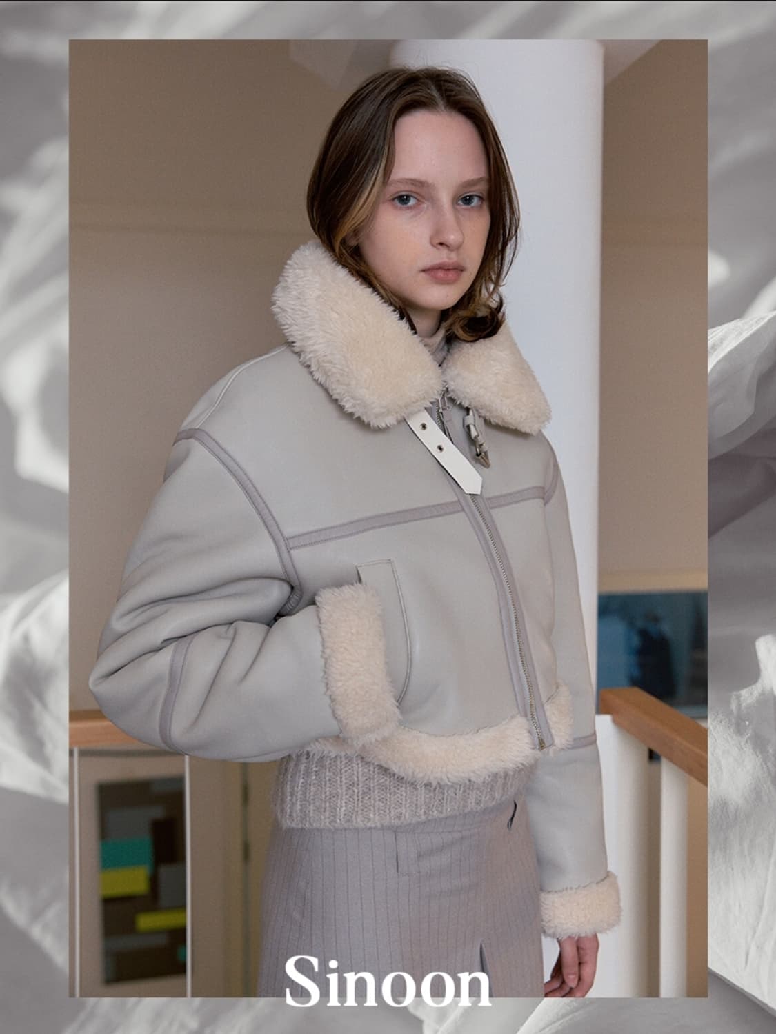 Sinoon 시눈 크롭 무스탕 상품이미지2