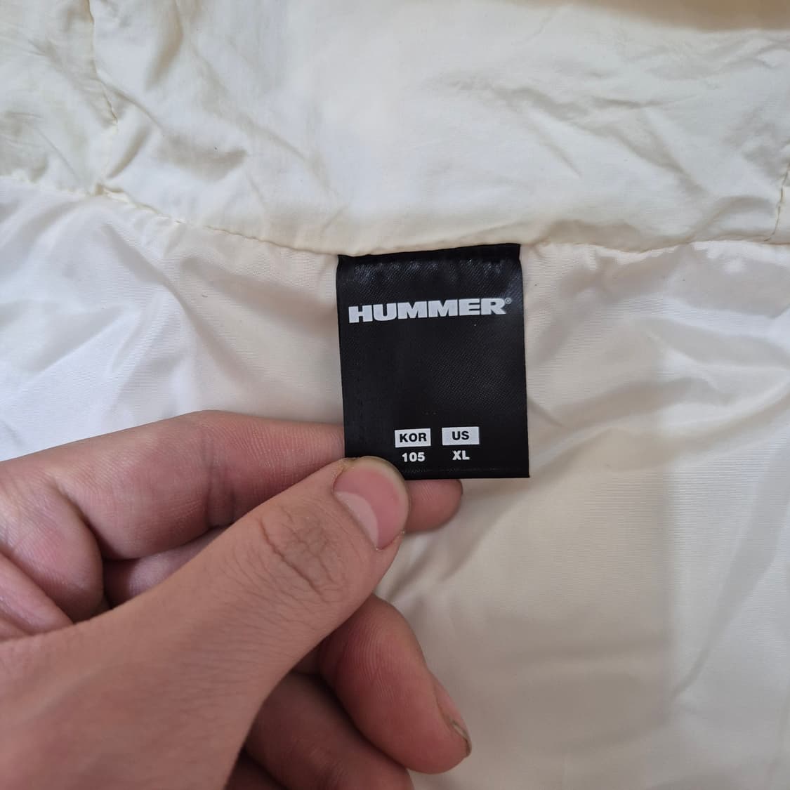 험머 와펜 화이트 다운 후드 패딩 점퍼 XL(105) 상품이미지7