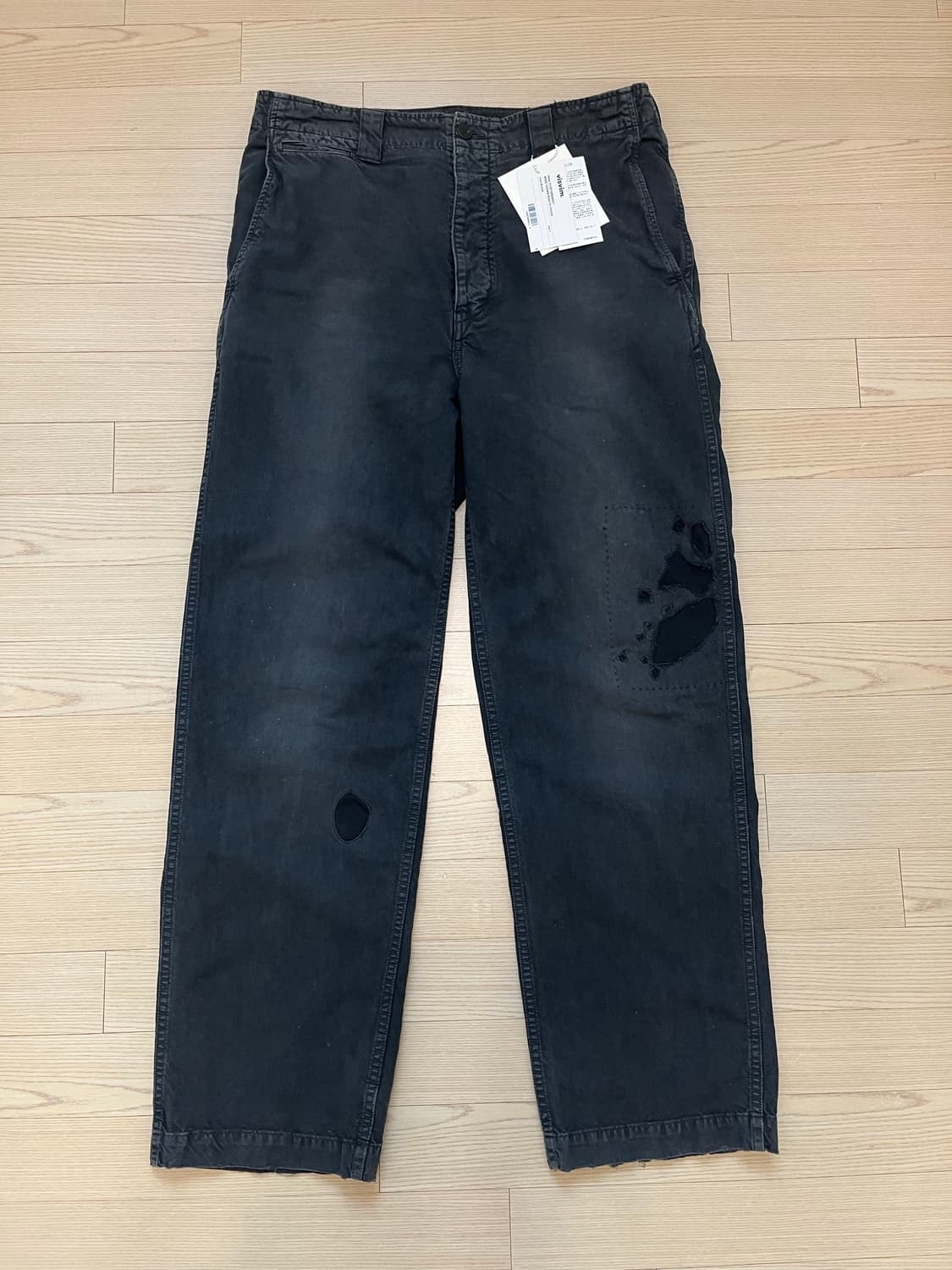 비즈빔 와이드 치노 크래쉬 블랙 3사이즈 판매 상품이미지1