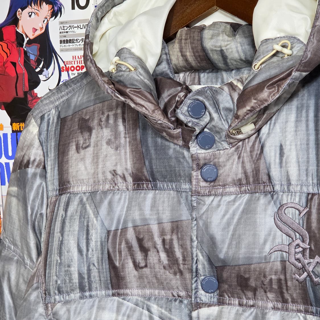 엠엘비 화이트 삭스 프린팅 라벤더 그레이 다운 패딩 점퍼 상품이미지3