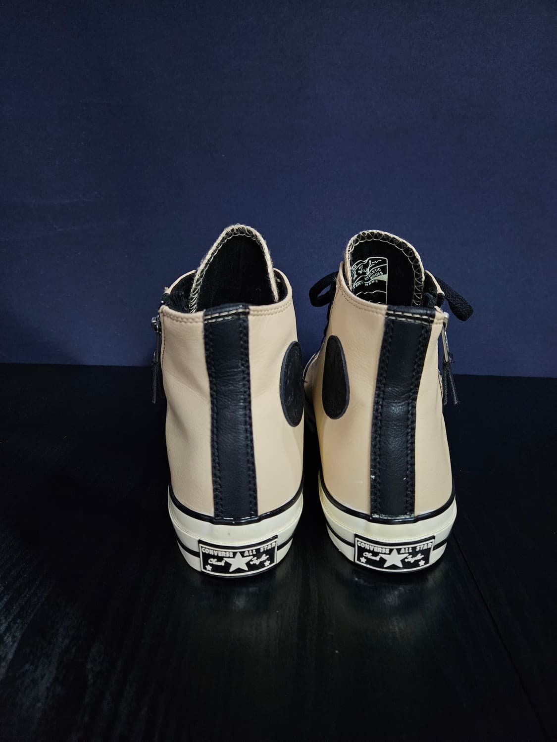 컨버스 척테일러 베이지 남성 255 집업 가죽 하이탑  상품이미지3