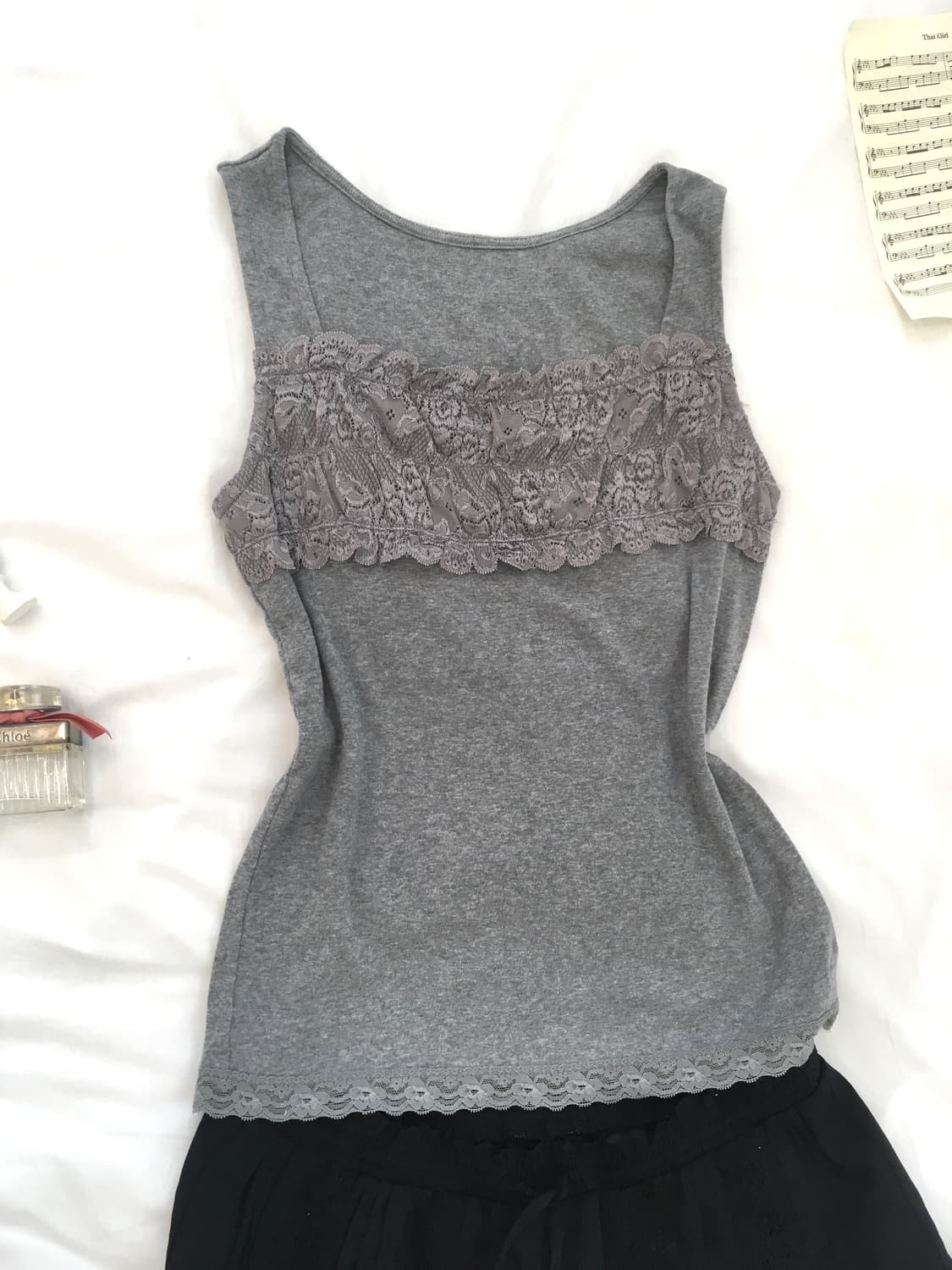 jpn vintage grey lace sleeveless 상품이미지5