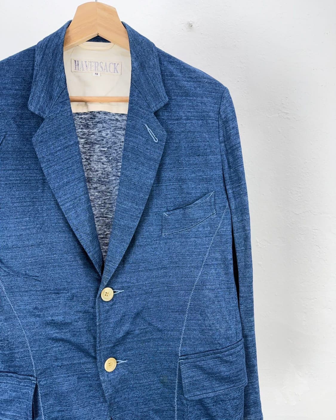 하버색 시룰리언 블루 리넨 스포츠 플랩 포켓 블레이저 자켓 상품이미지3