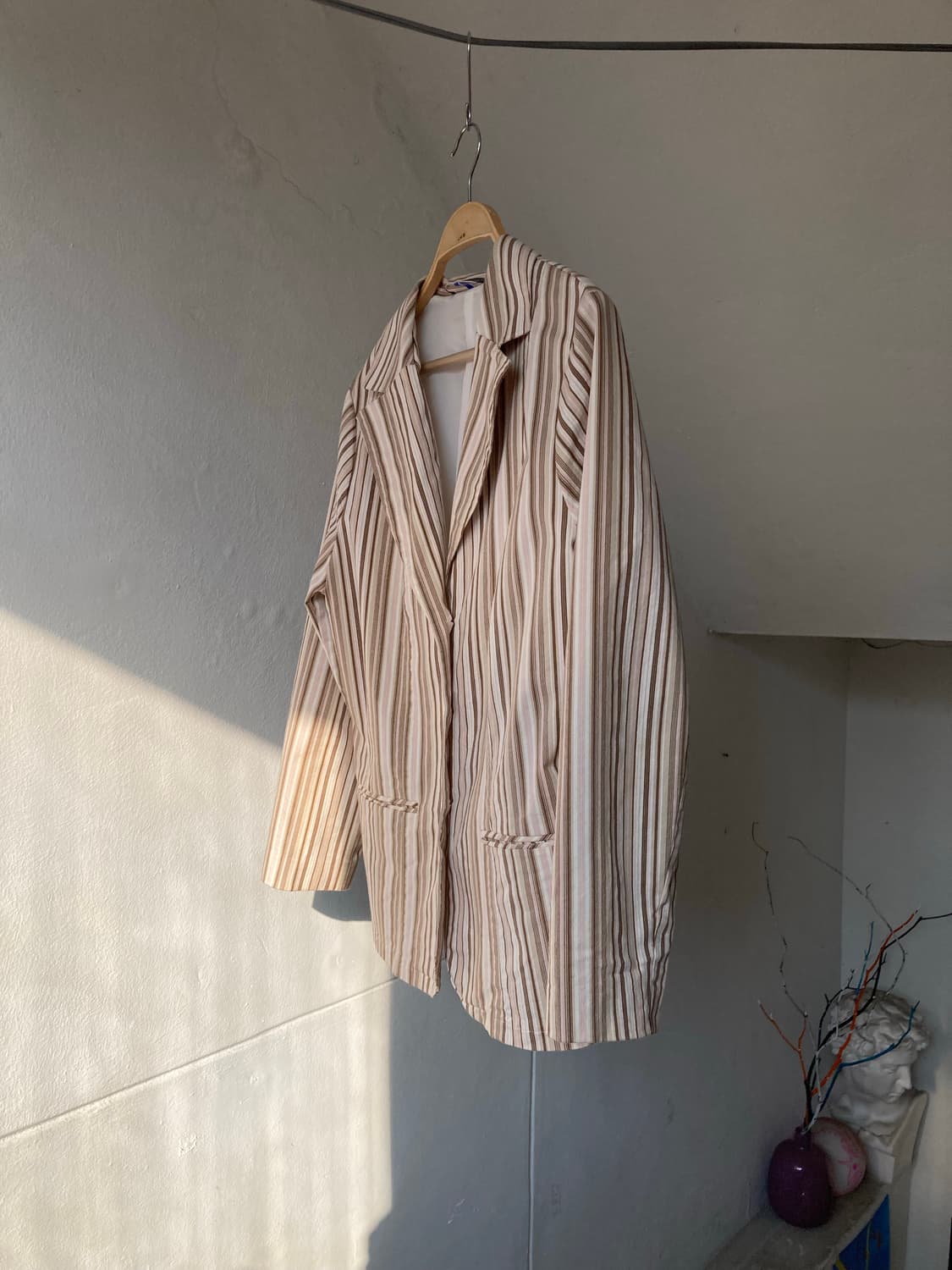 코튼100% 빈티지 스트라이프 자켓 상품이미지5