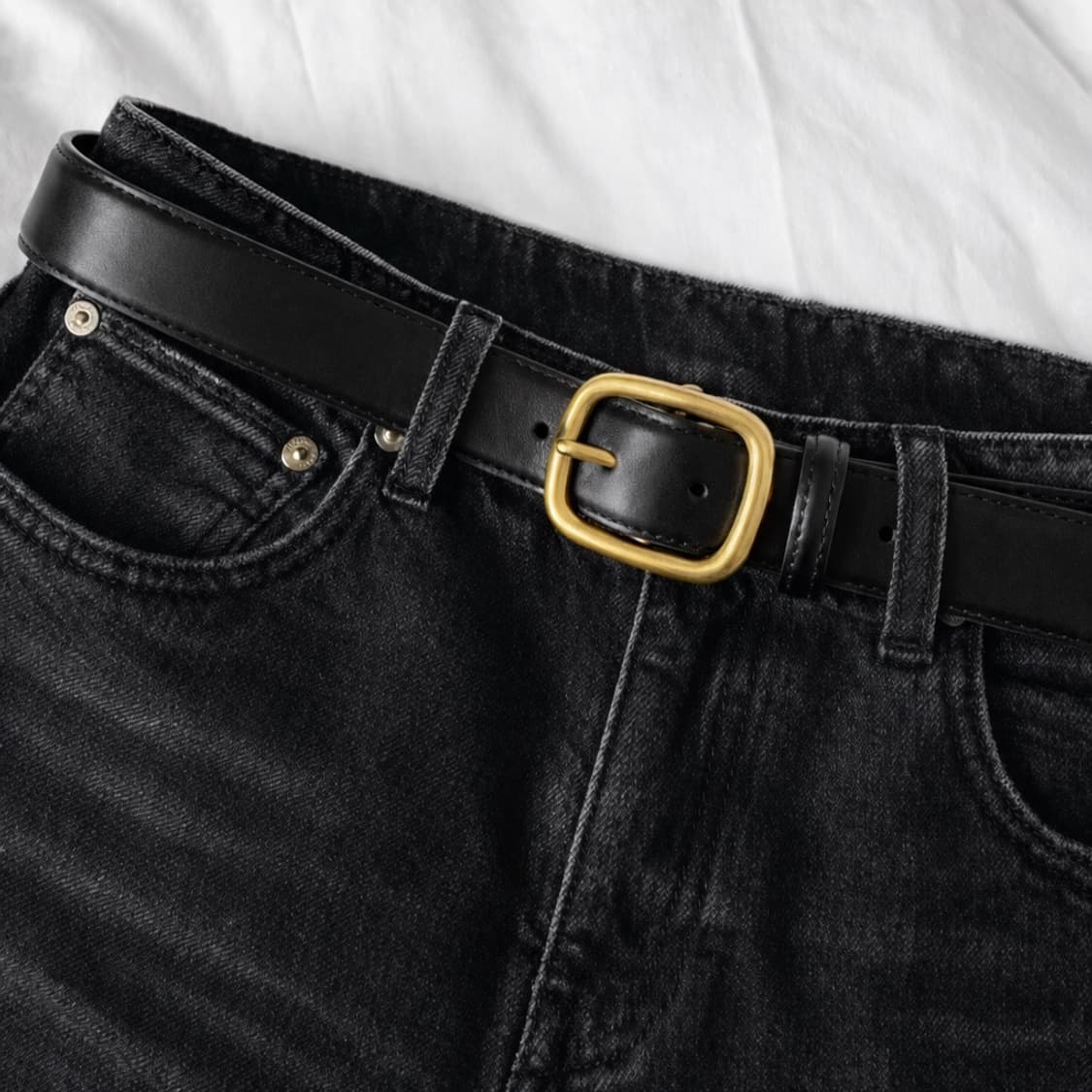 소가죽 브라스 버클 데일리 벨트 상품이미지1