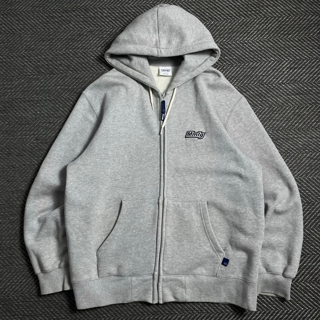 Mmlg 자수로고 박시핏 후드 집업 그레이y 4732 상품이미지2