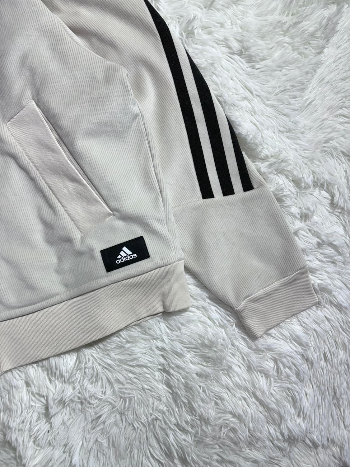 아디다스 코듀료이 아이보리 삼선 후드집업  상품이미지4