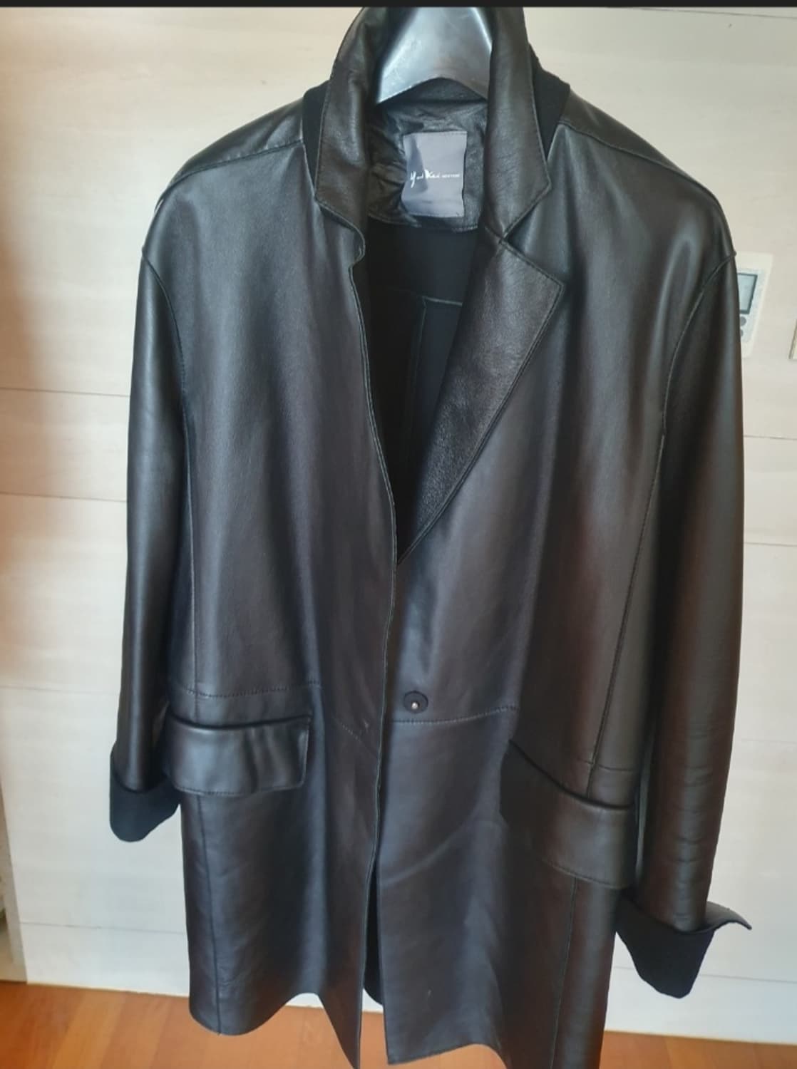 여성 블랙 가죽 롱 트렌치 코트(천연양가죽) 상품이미지3