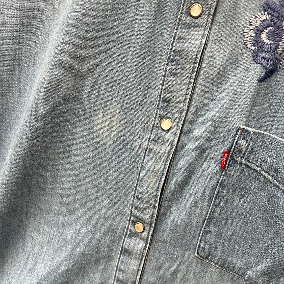 리바이스 샴브레이 데님 드레스 원피스 S 상품이미지5