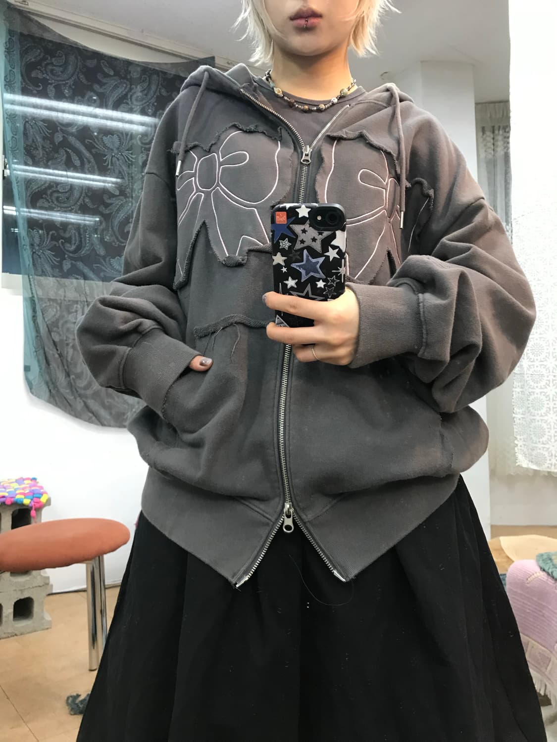 YOUHEE 유희 리본 투웨이 후드집업  상품이미지2