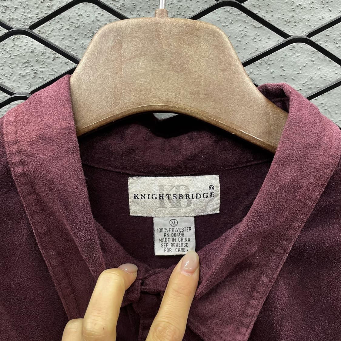 USA VINTAGE 스웨이드 셔츠 투포켓 디테일 버건디 상품이미지6