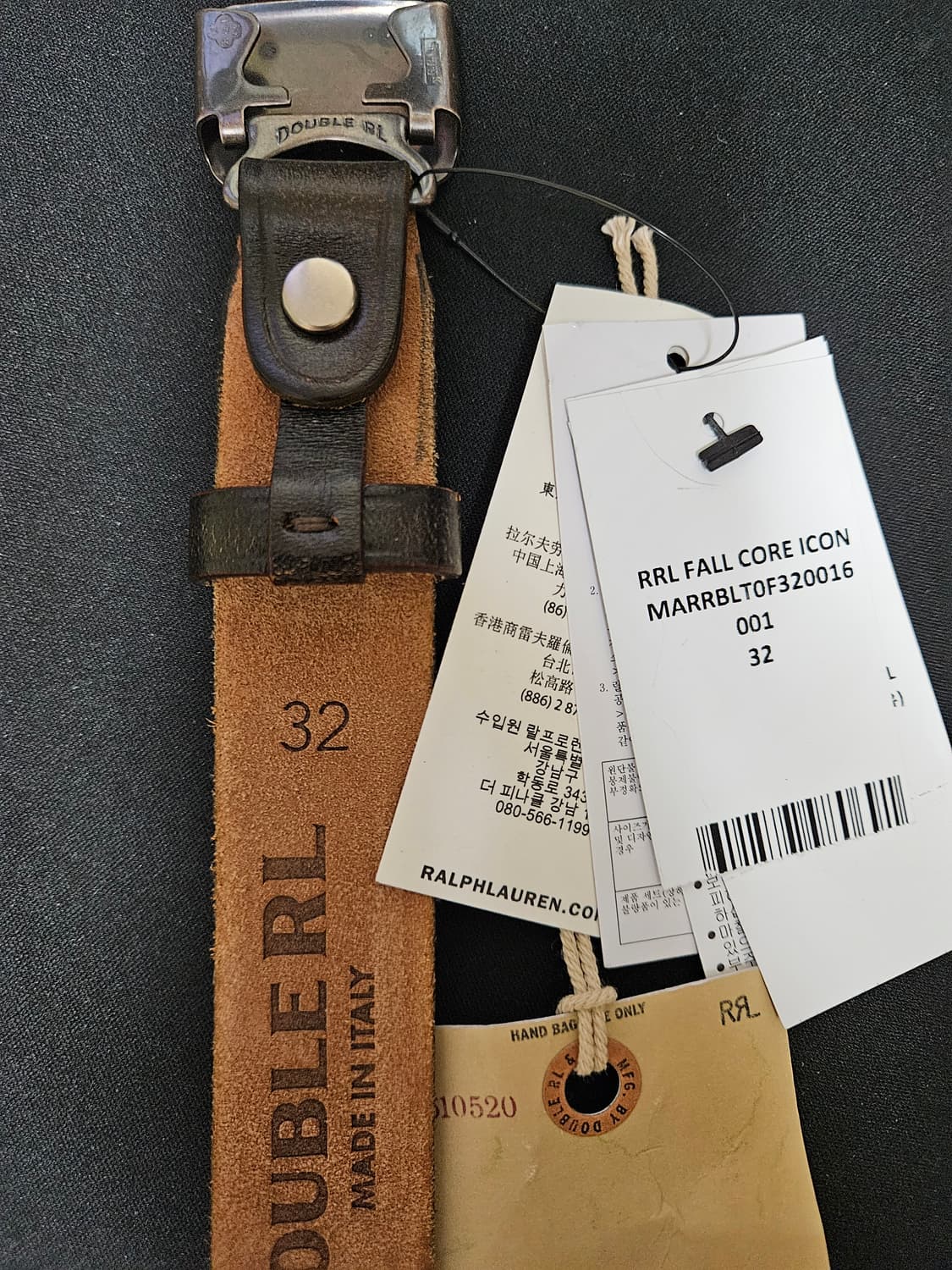 더블알엘 빈센스 벨트 블랙 32  상품이미지2