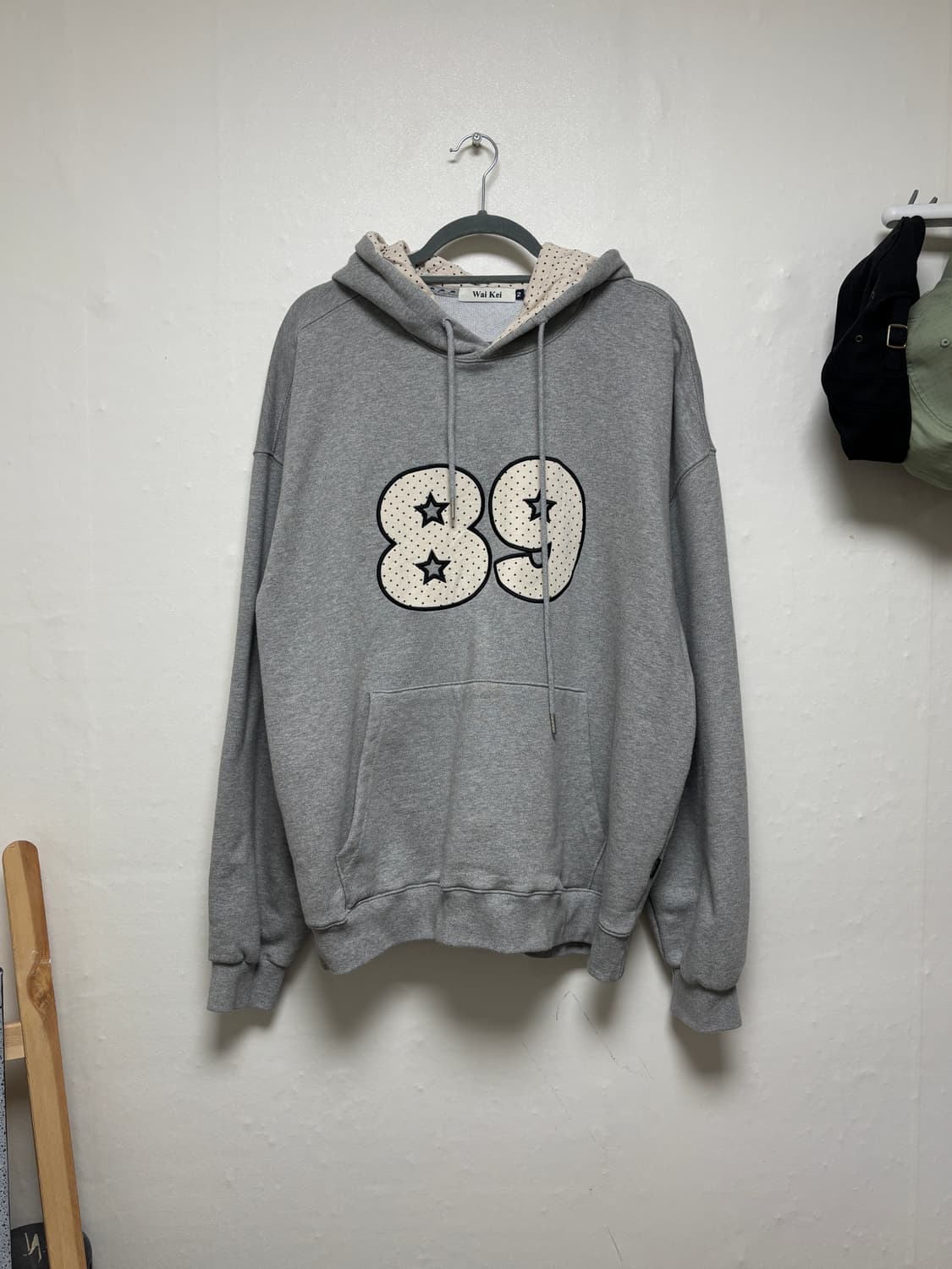 와이케이 도트 루즈핏 후드티 상품이미지1