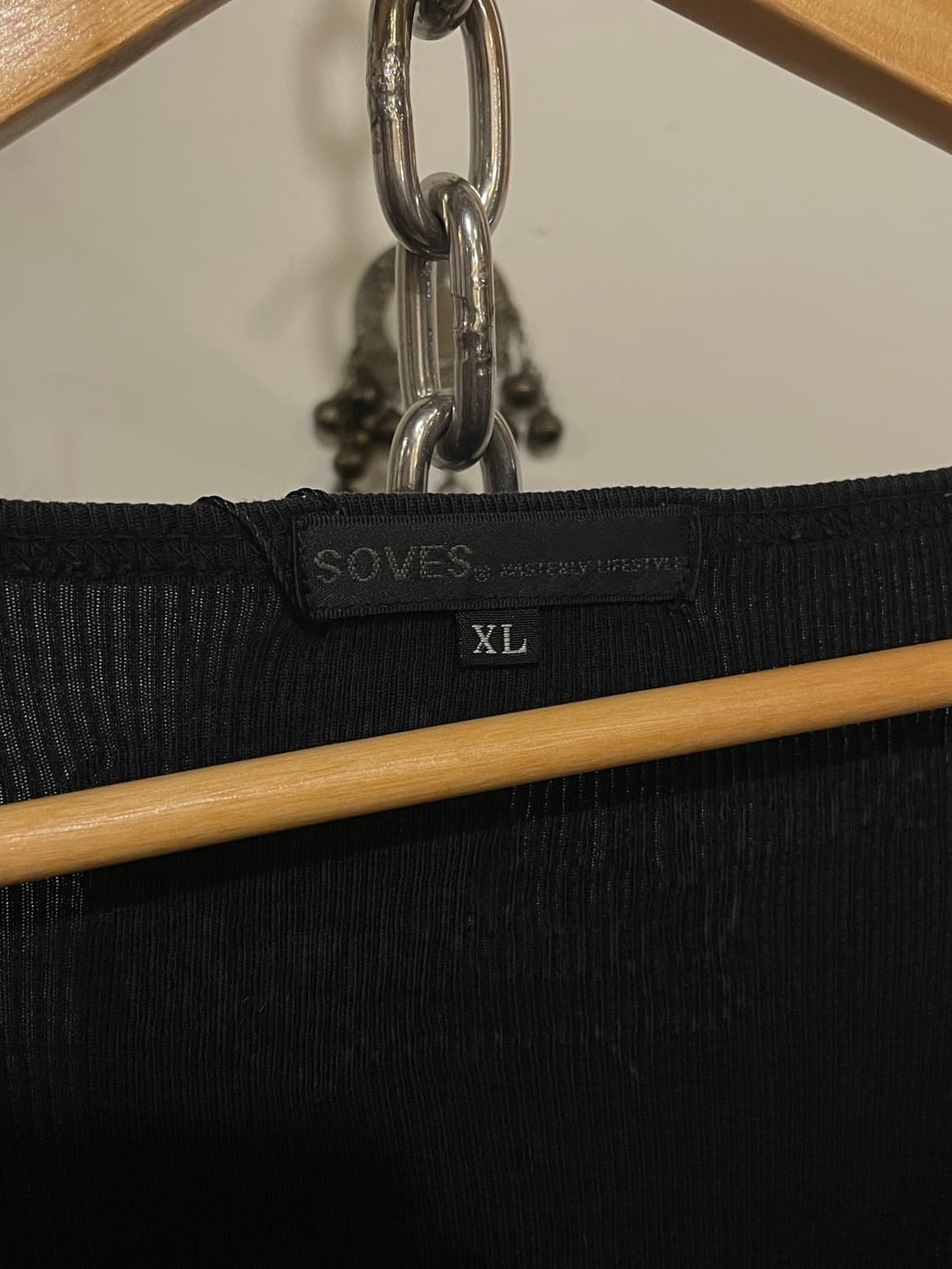 실버 글리터 프린팅 블랙 골지 롱슬리브 y2k 펑크 상품이미지5