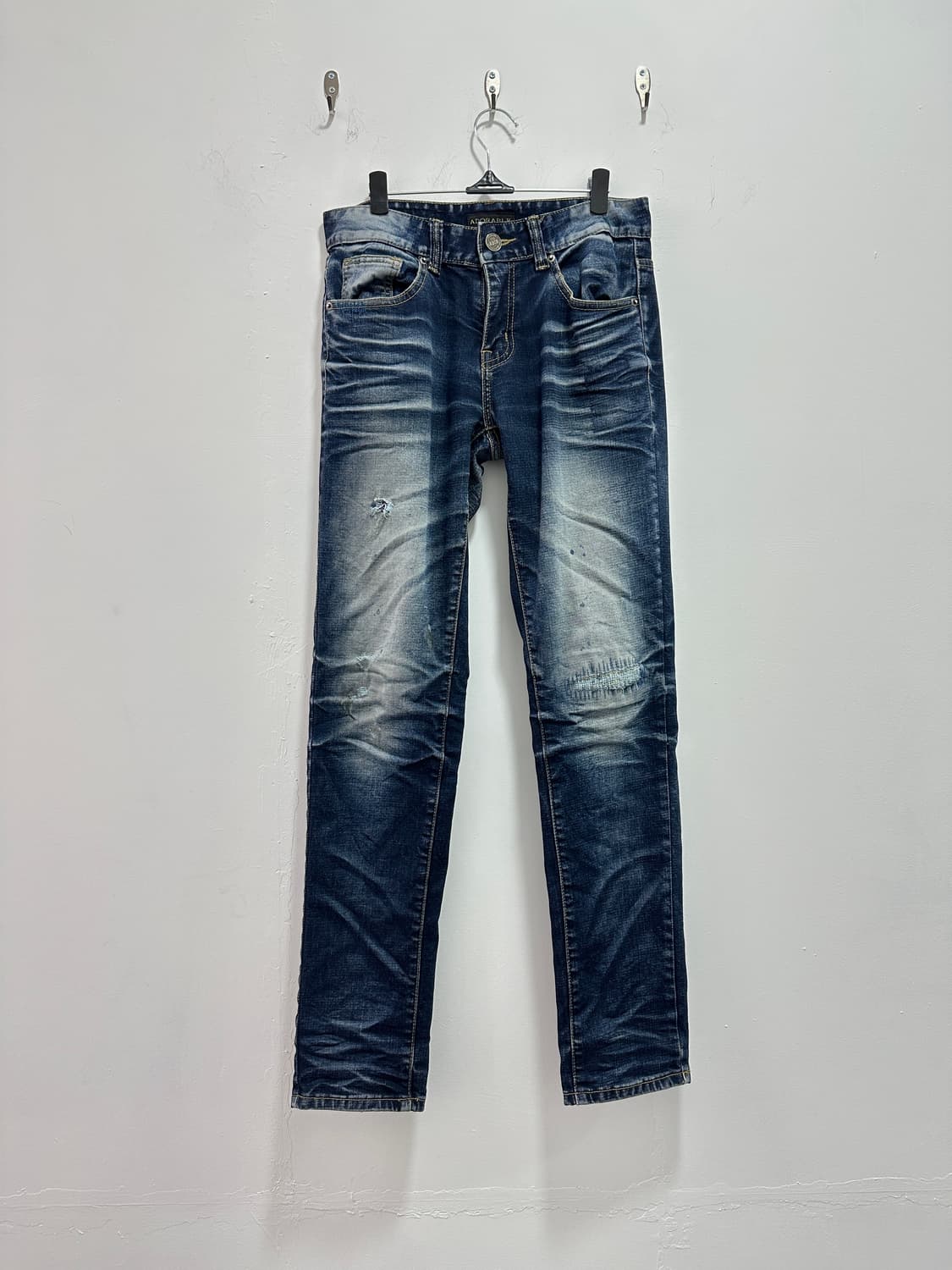 Vintage fade lines washing denim jeans 상품이미지3