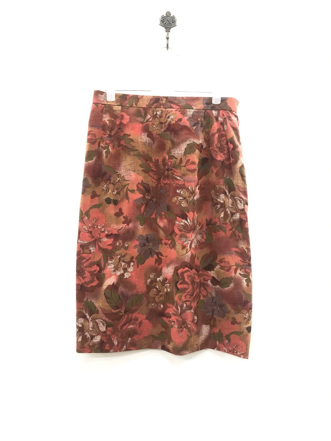 red oriental floral pattern midi skirt 상품이미지2
