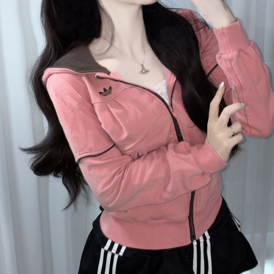 🐰아디다스 딸기우유&브라운 후드집업🪽 상품이미지2