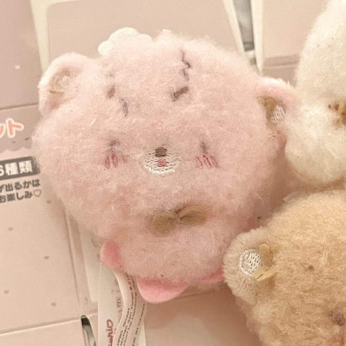 산리오 코기뮹 쿠마 핸드메이드 마스코트 키링 인형 핑크 브라운 상품이미지3