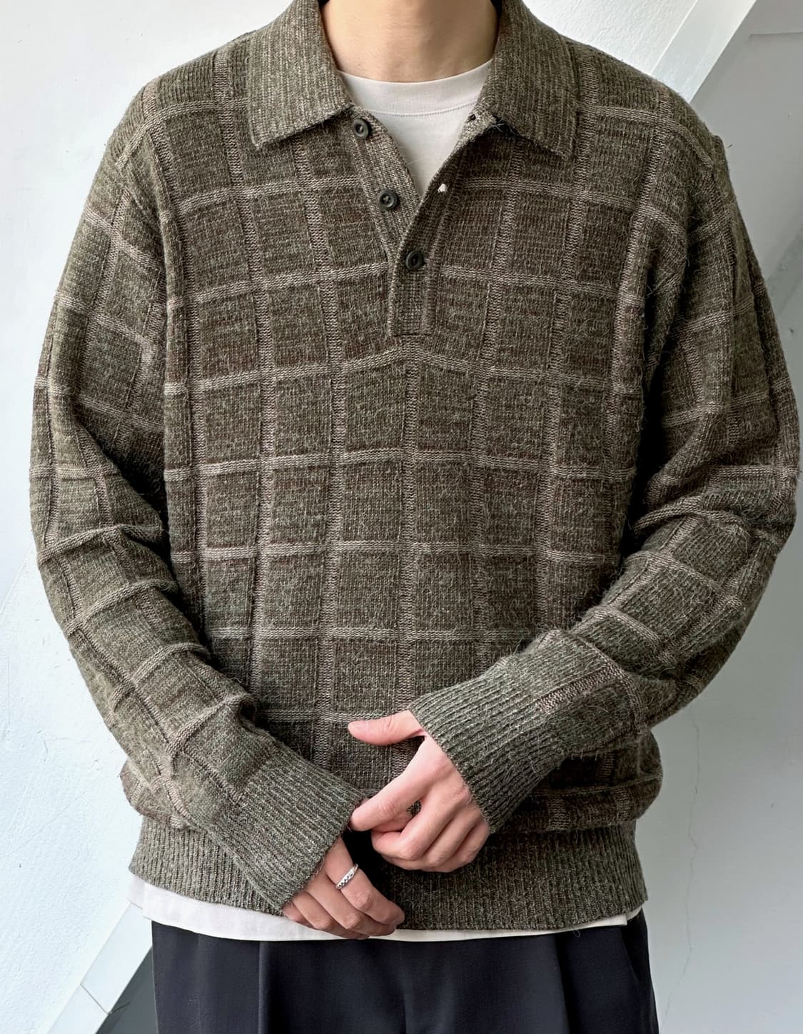 Brushed fabric pattern polo knit 상품이미지8