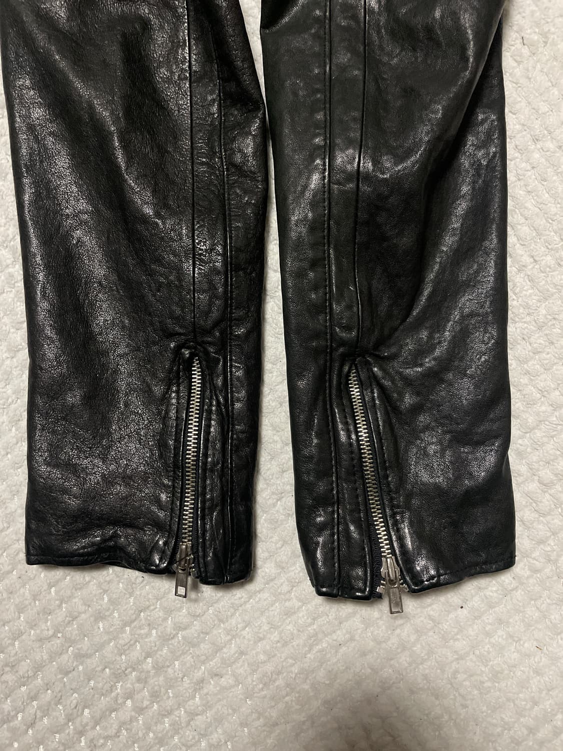 광희시장 웨스턴 무드 램스킨 양가죽 절개 레더 자켓 상품이미지8