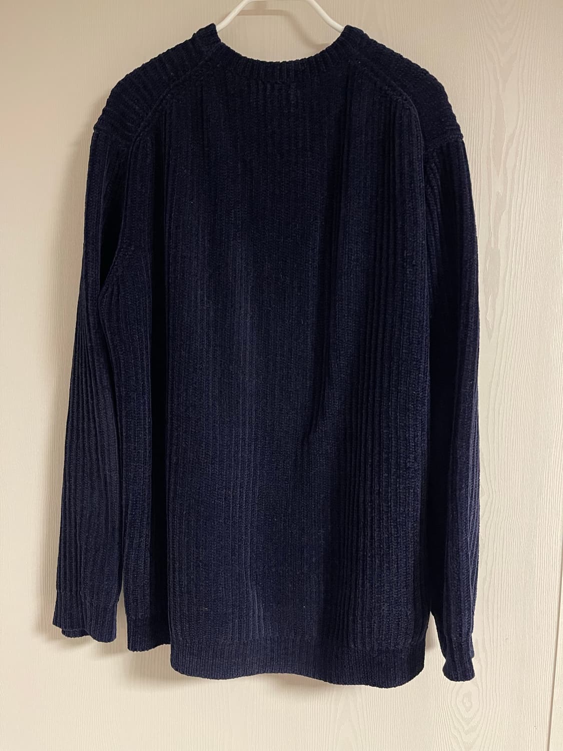 모마디자인 벨벳 (벨루어) 골지 니트 스웨터 네이비 50(105) 상품이미지3