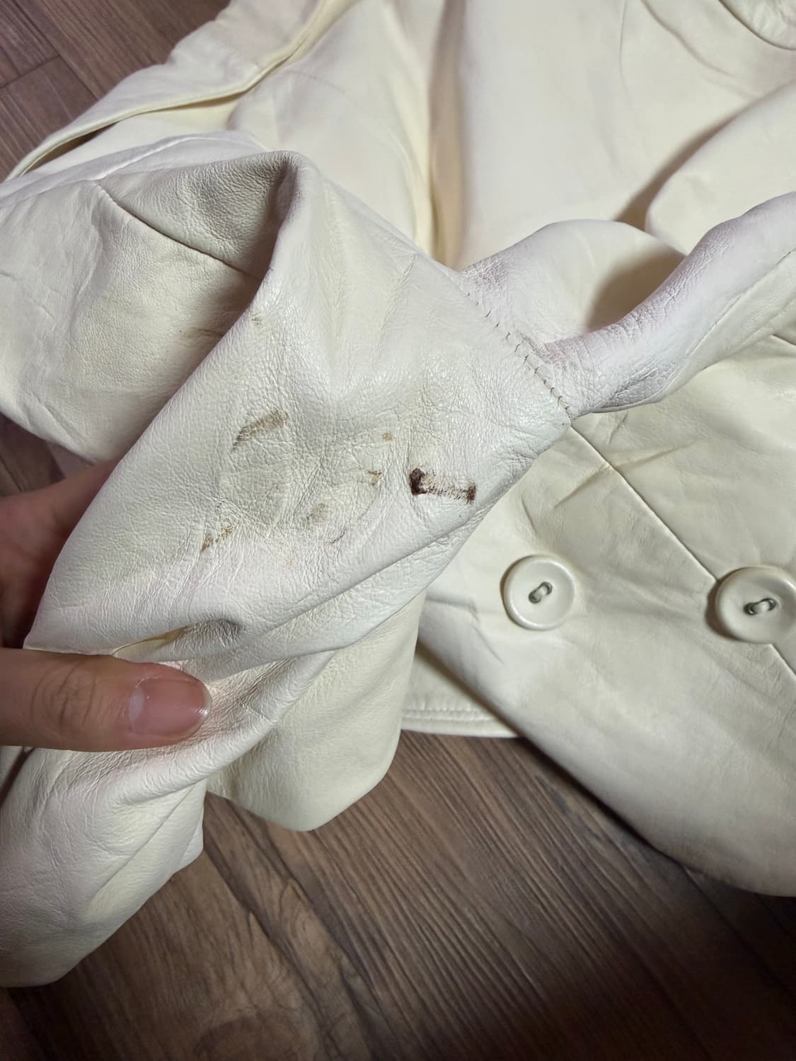 화이트 가죽 자켓 상품이미지5