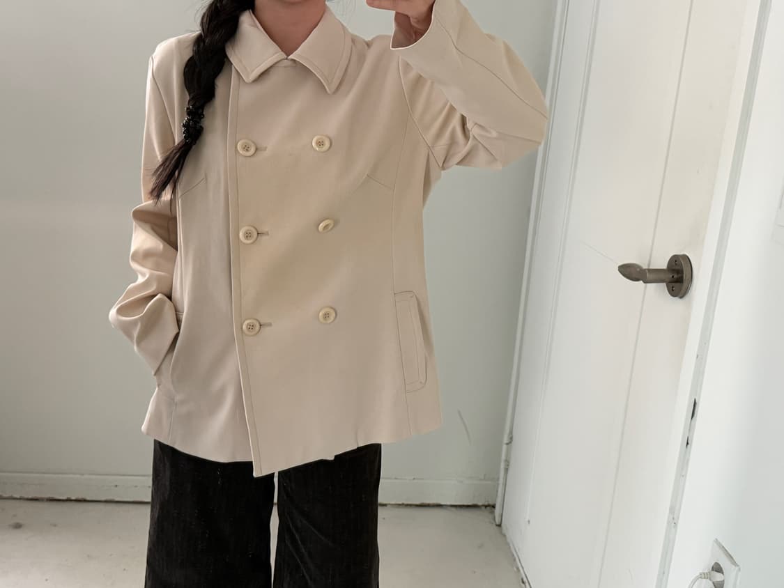 일본빈티지 크림 더블 숏자켓 상품이미지3
