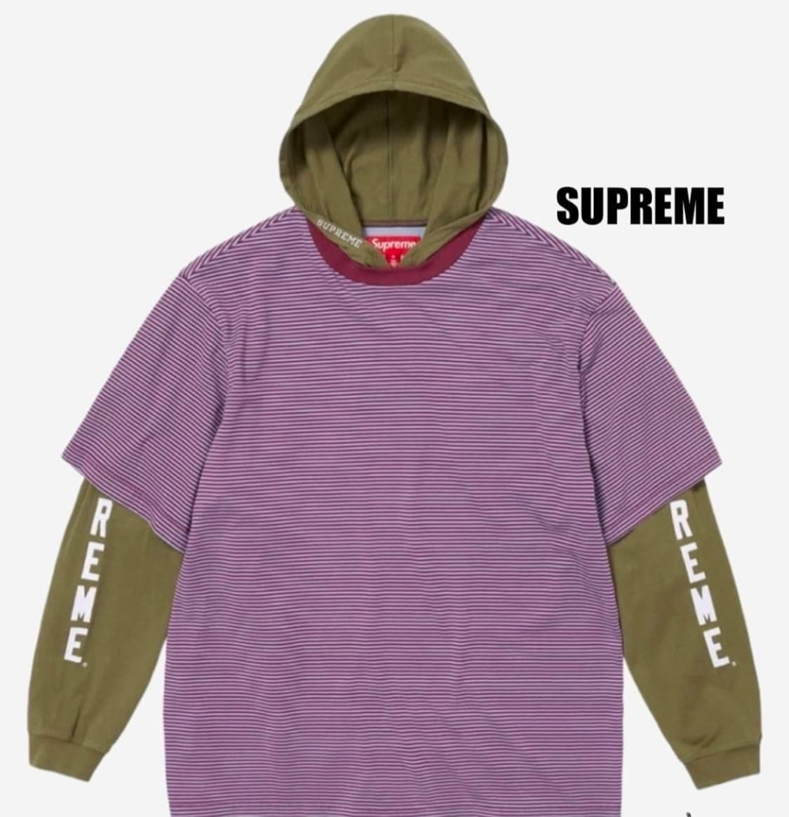 슈프림 레이어드 후드 롱 슬리브 탑 XL 상품이미지1