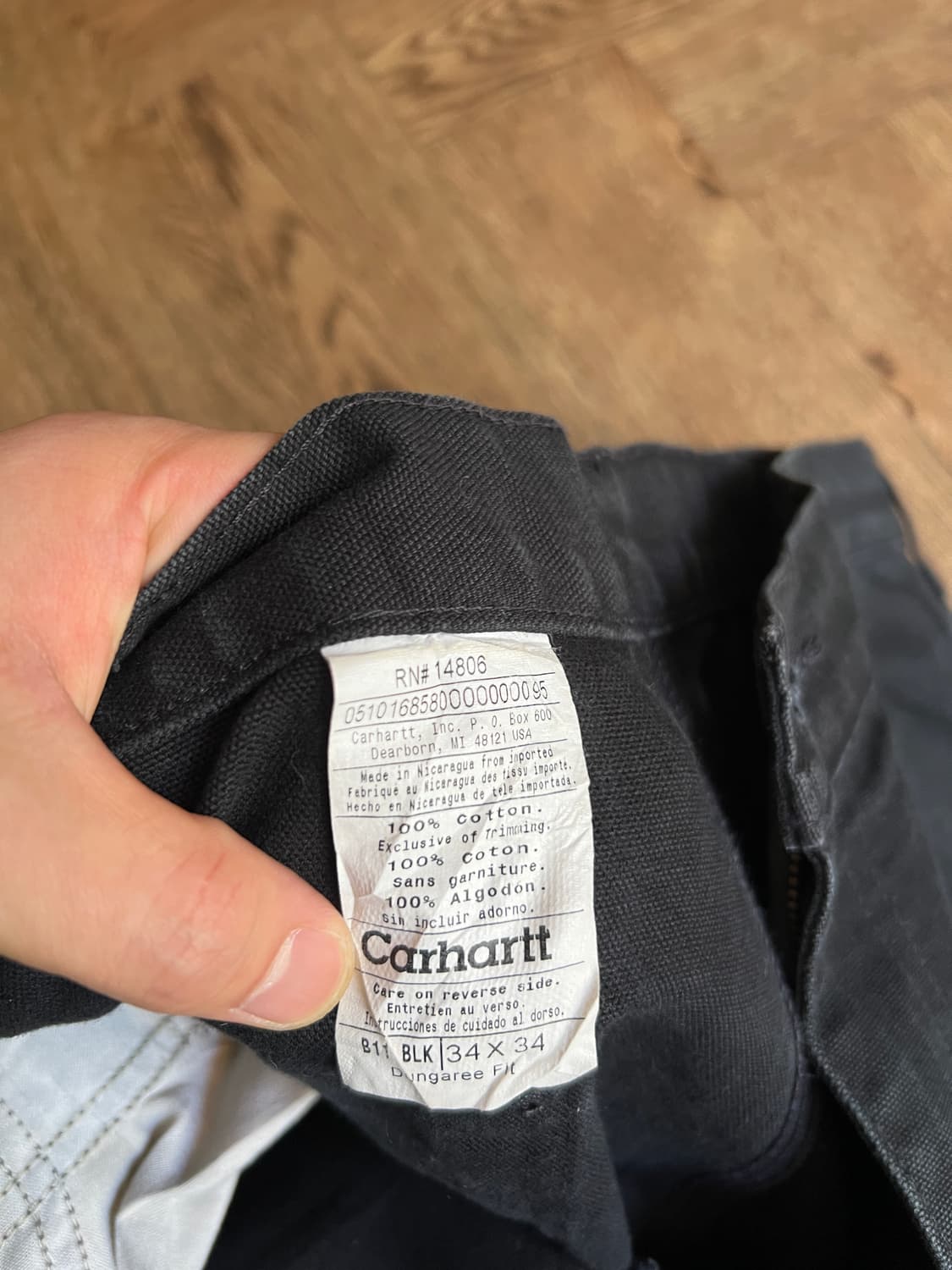 [34]칼하트 USA 덩가리핏 빈티지 워싱 블랙 카펜터 워크 펜츠 상품이미지9