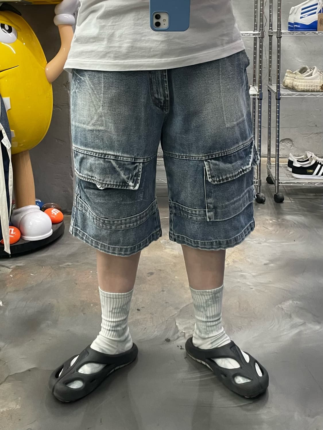 빈티지 멀티포켓 데님 버뮤다 팬츠 상품이미지7